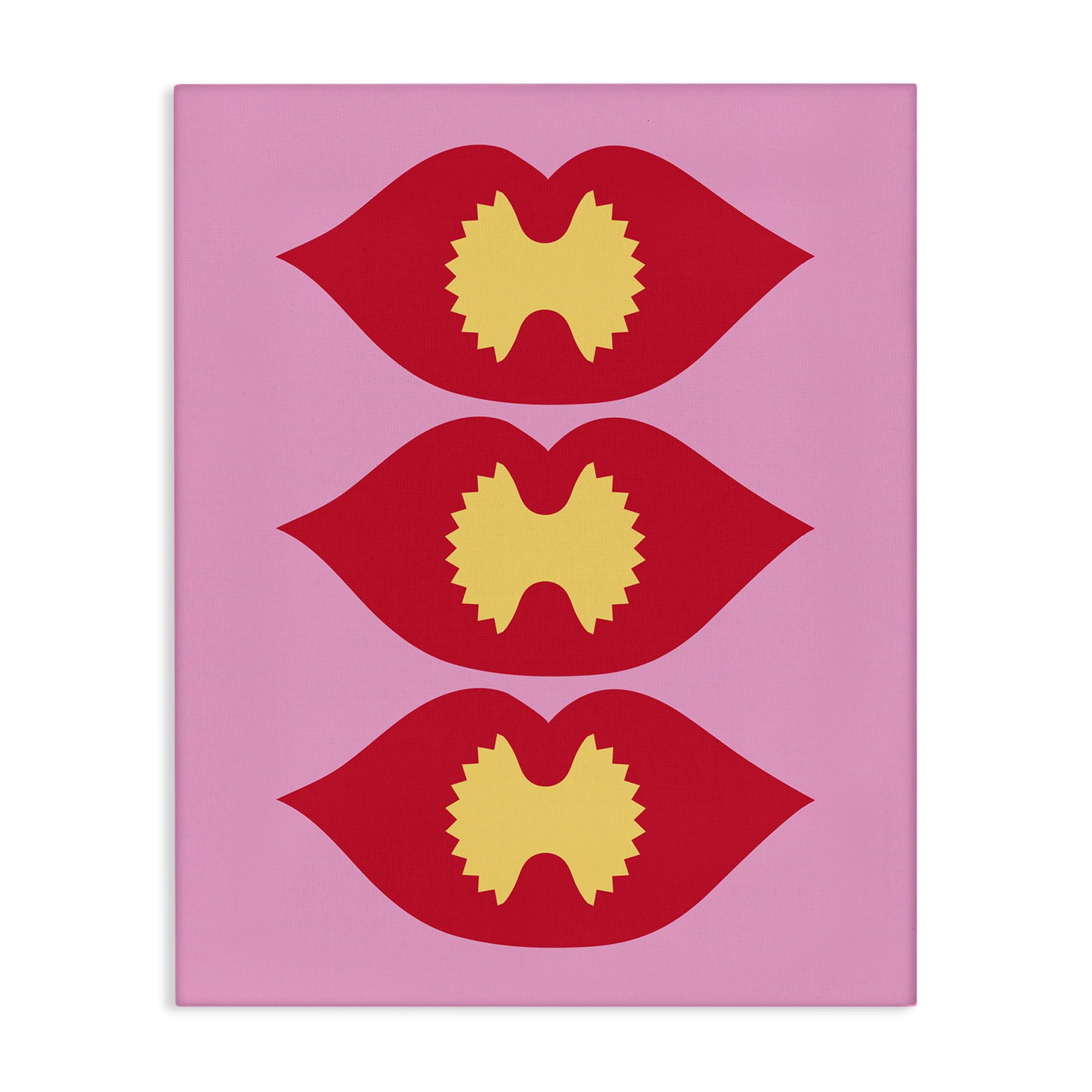 Stupell Industries Lips & Bowtie Pasta Canvas Wall Art Design by Daphne Polselli, 24 x 30
