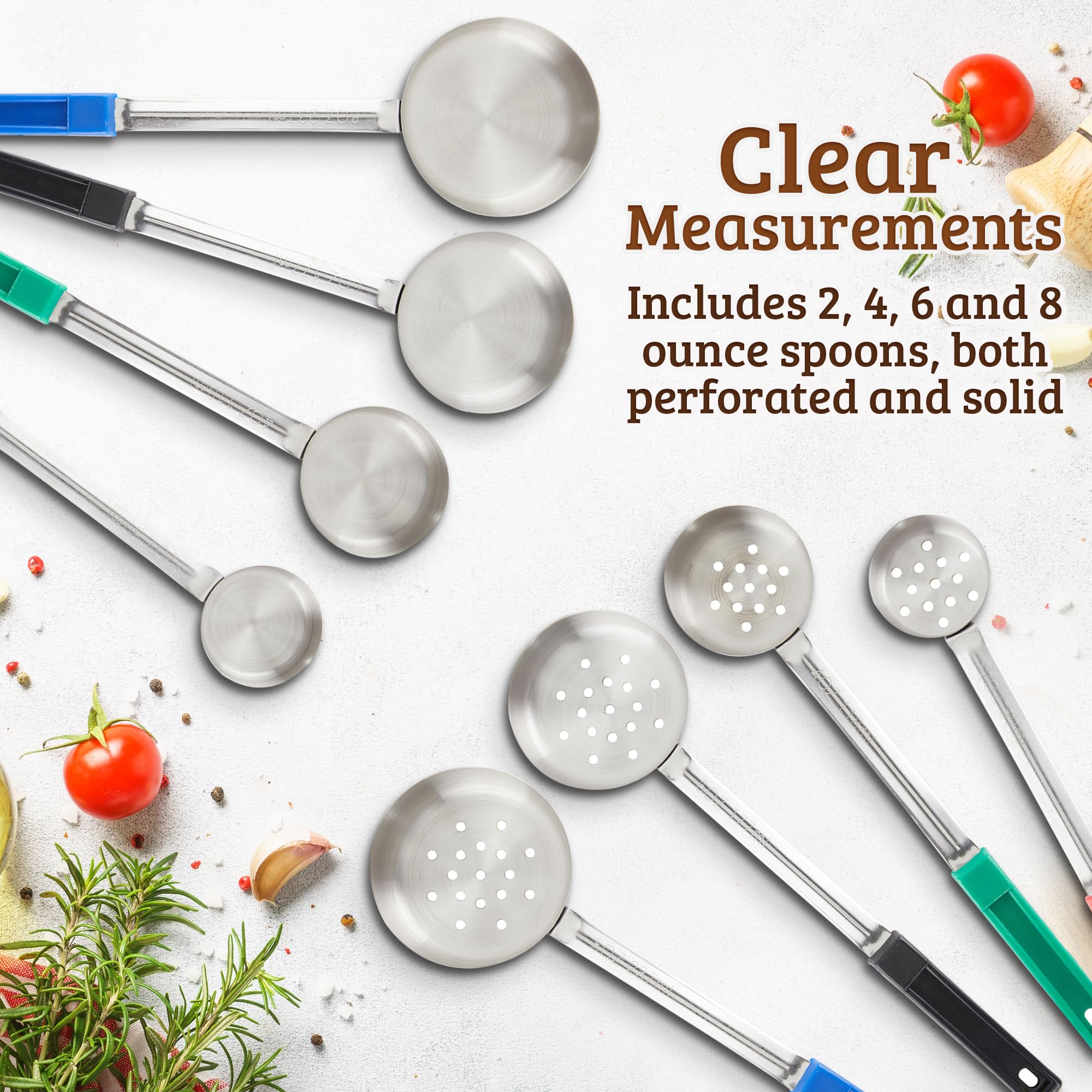 Portion Control Serving Spoons, Serving Utensil Set - Bariatric Surgery Must Haves - 8 Serving Utensils - Gastric Sleeve, Weight
