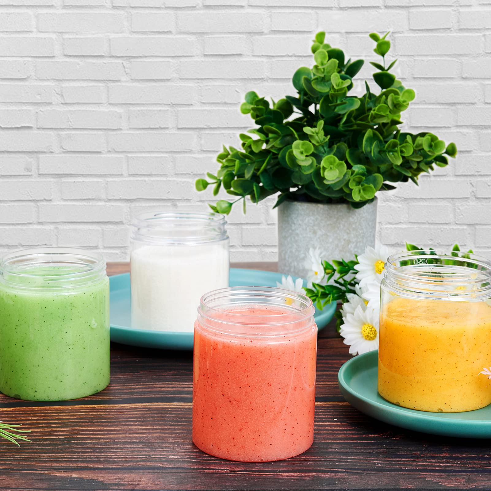 36 Pack 8 Oz(240Ml) Plastic Jars Round Clear Cosmetic Container Jars With Lids, Eternal Moment Plastic Slime Jars For Lotion, Cr