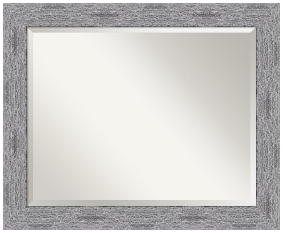 Amanti Art Bathroom Mirror, Bark Rustic Grey Wall Mirror For Use As Bathroom Vanity Mirror Over Sink (27.25 X 33.25 In.) Beveled
