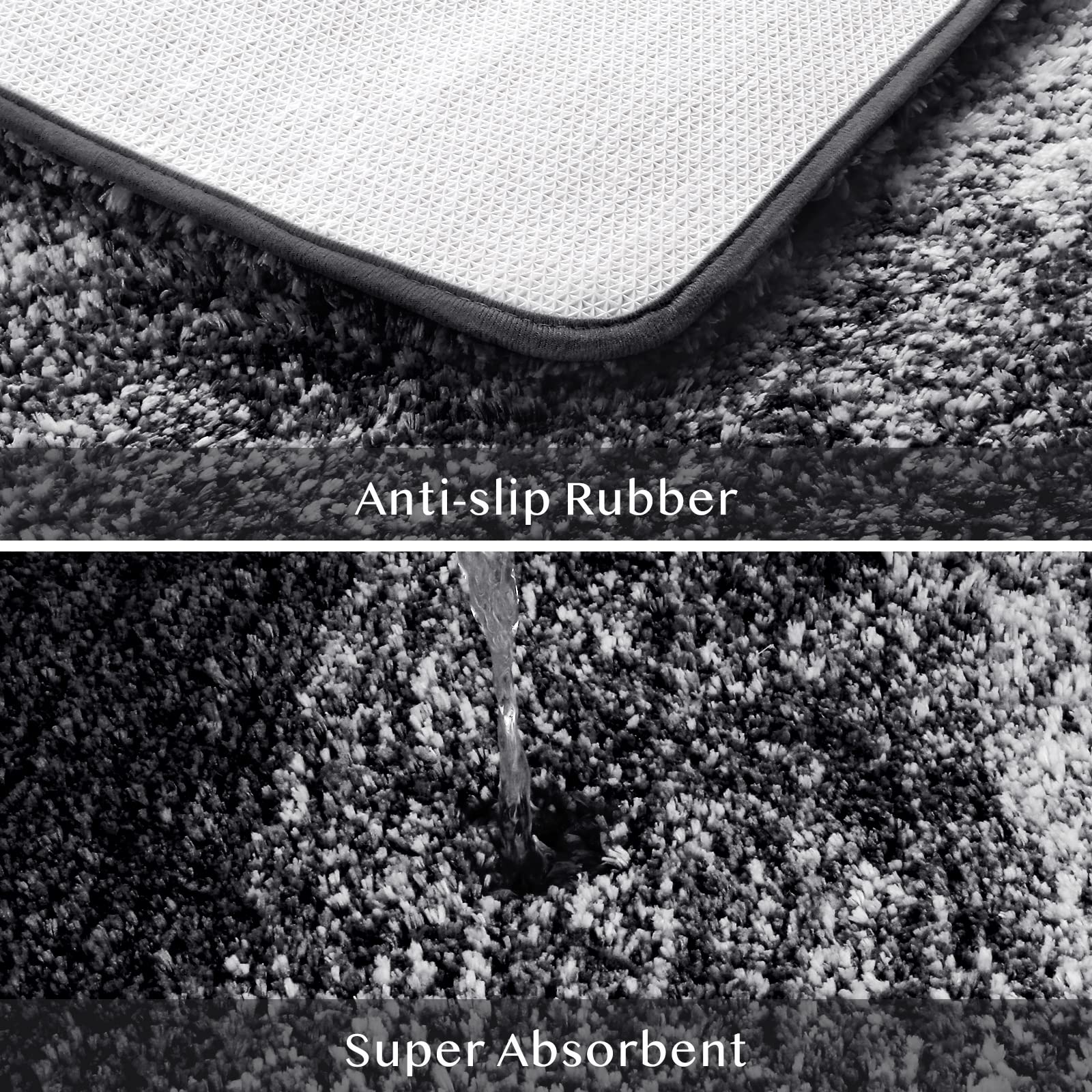Kmat Bathroom Rugs Bath Mat 20''X32'' Luxury Soft Shaggy Absorbent Bathroom Mats Non Slip Plush Bathmat Runner Carpet Bath Mats