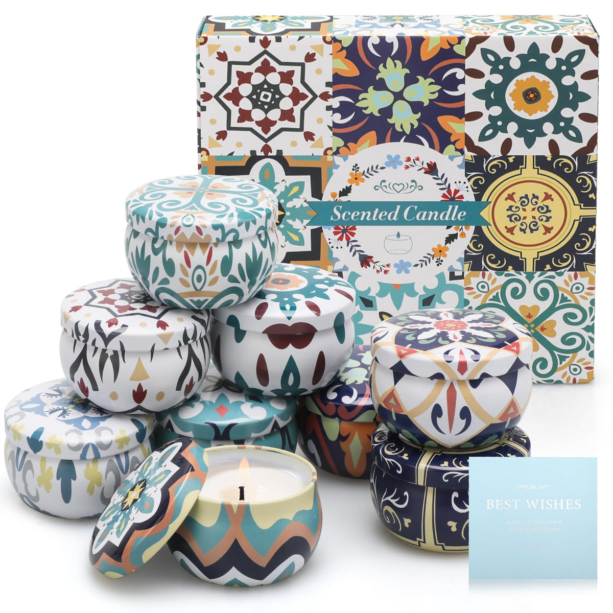 Scented Candles, 9 Packs 2.5oz Candle Set, Soy Candles for Home Scented, Aromatherapy Candle for Stress Relief, Bathing, Ideal G