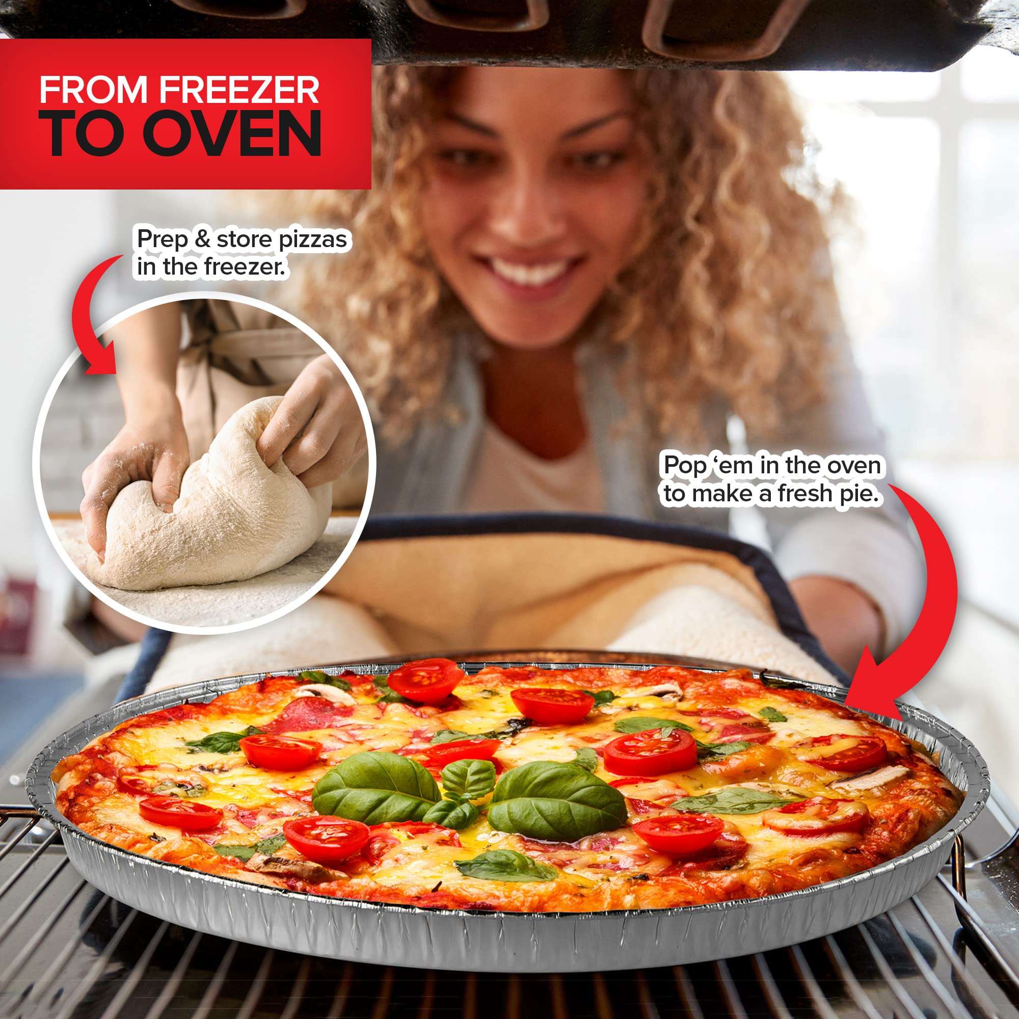 Stock Your Home (25 Pack) 12 Inch Aluminum Pizza Pans Disposable Round Foil Focaccia Pan For Individual Personal Pizzas, Giant S