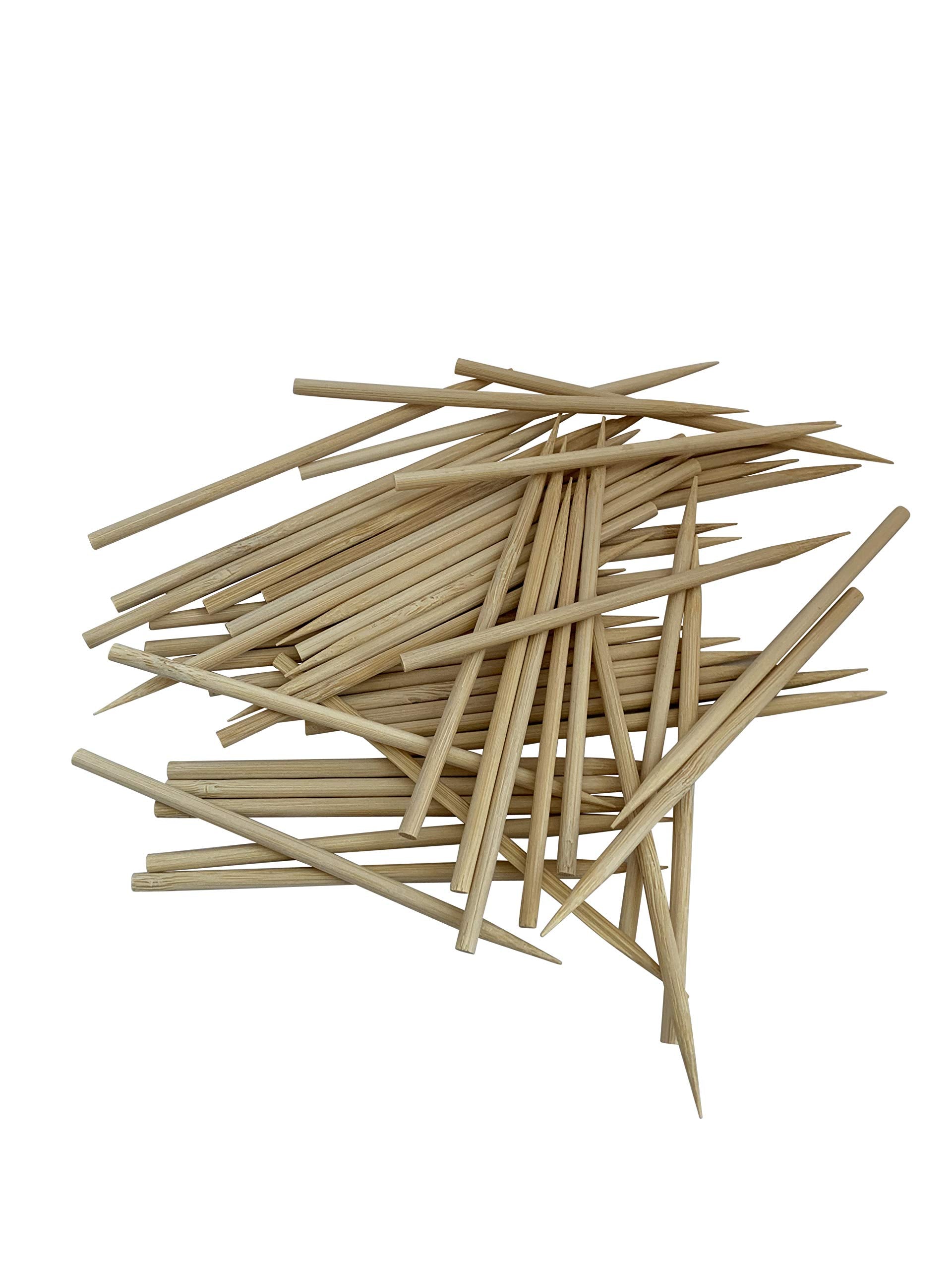 Kingseal Renewable Bamboo Heavy Duty Skewers, Sticks, 4.5 Inches X 3.8 Mm Diameter - 4 Bags Of 100 Skewers (400 Count)
