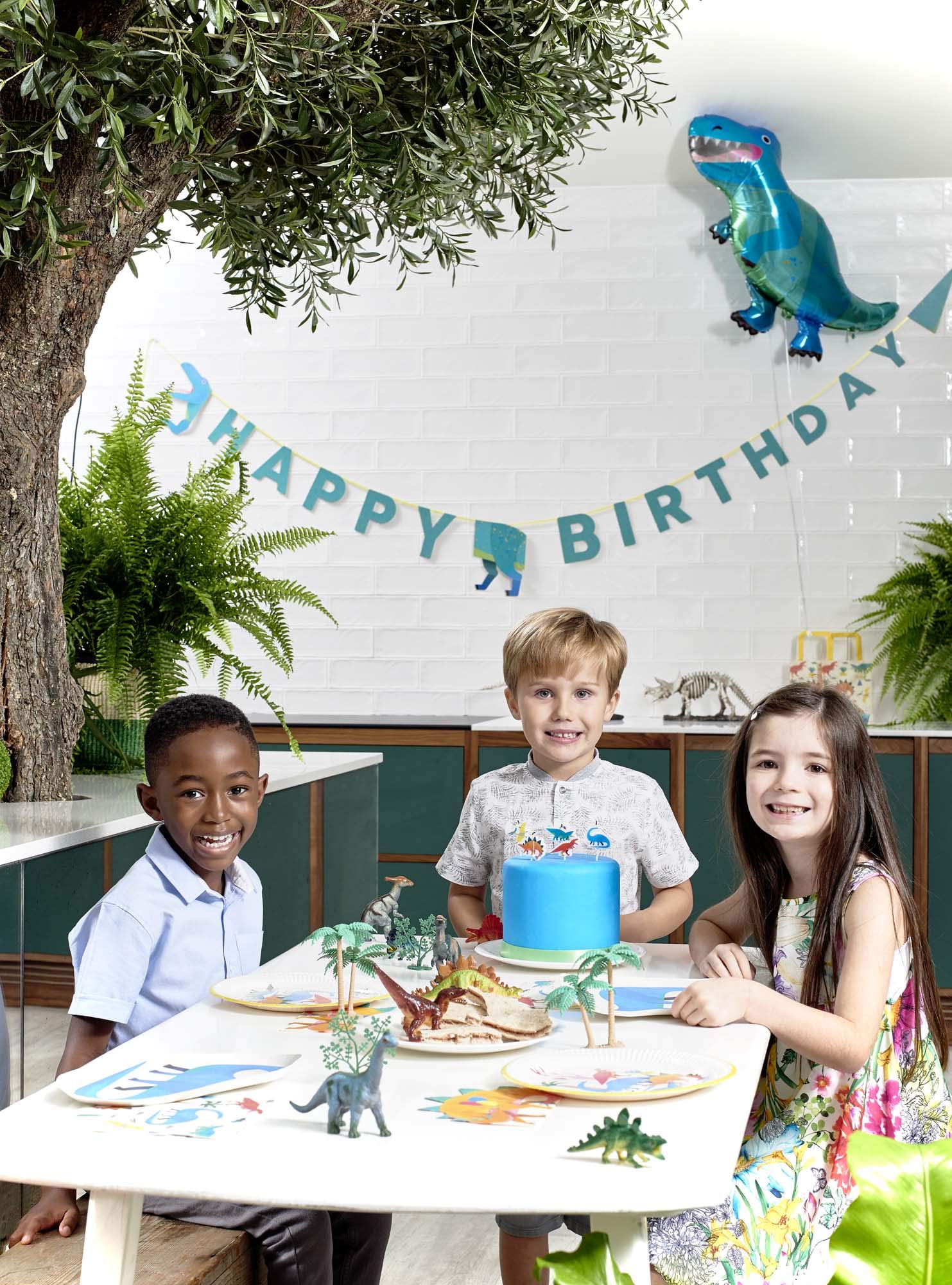 Talking Tables Dinosaur Paper Napkins Serviettes For Girls Or Boys Birthday Party, 13'' X 13'', Mixed Colors, 20Pk