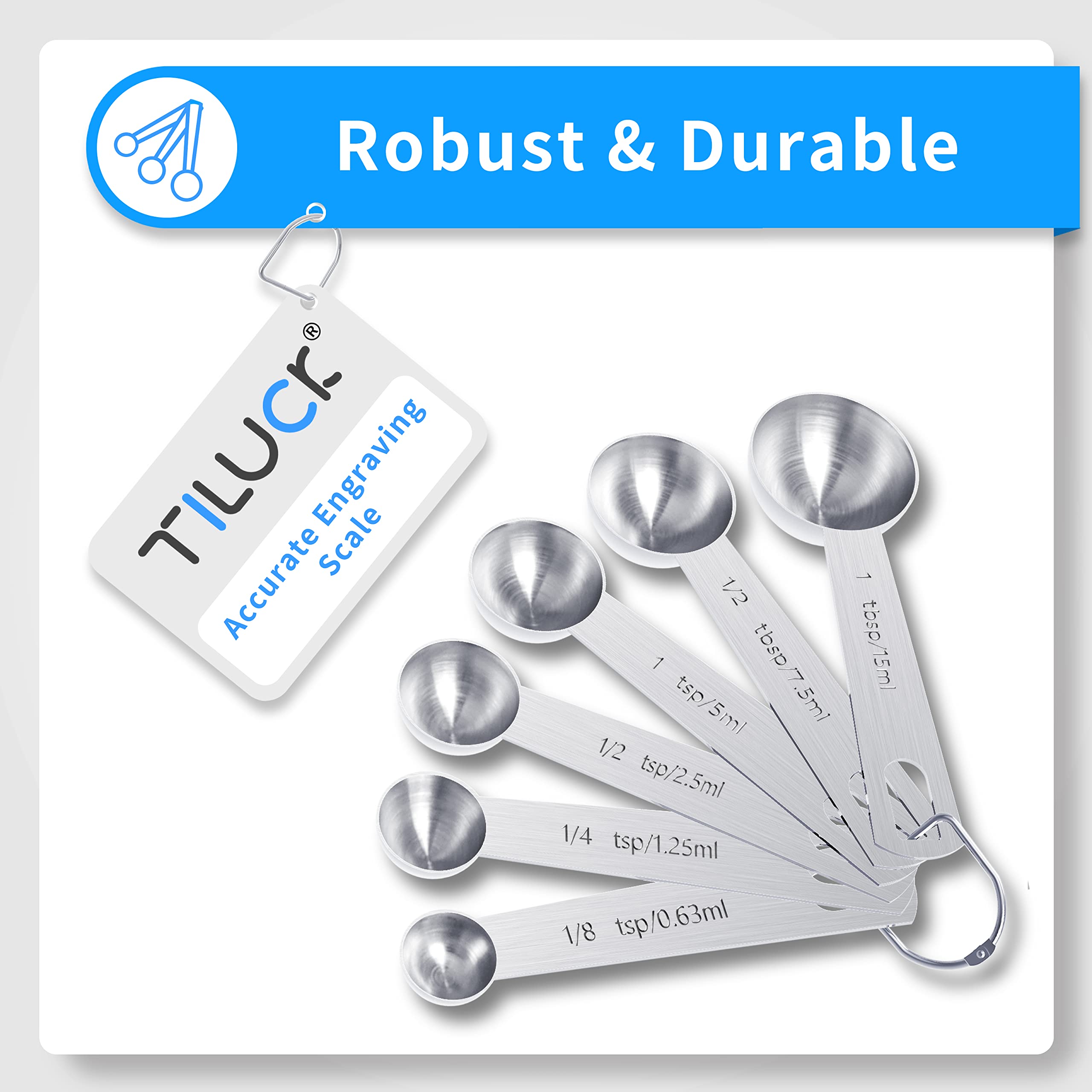 Tiluck Stainless Steel Measuring Cups & Spoons Set, Cups And Spoons,Kitchen Gadgets For Cooking & Baking (Xx-Large)