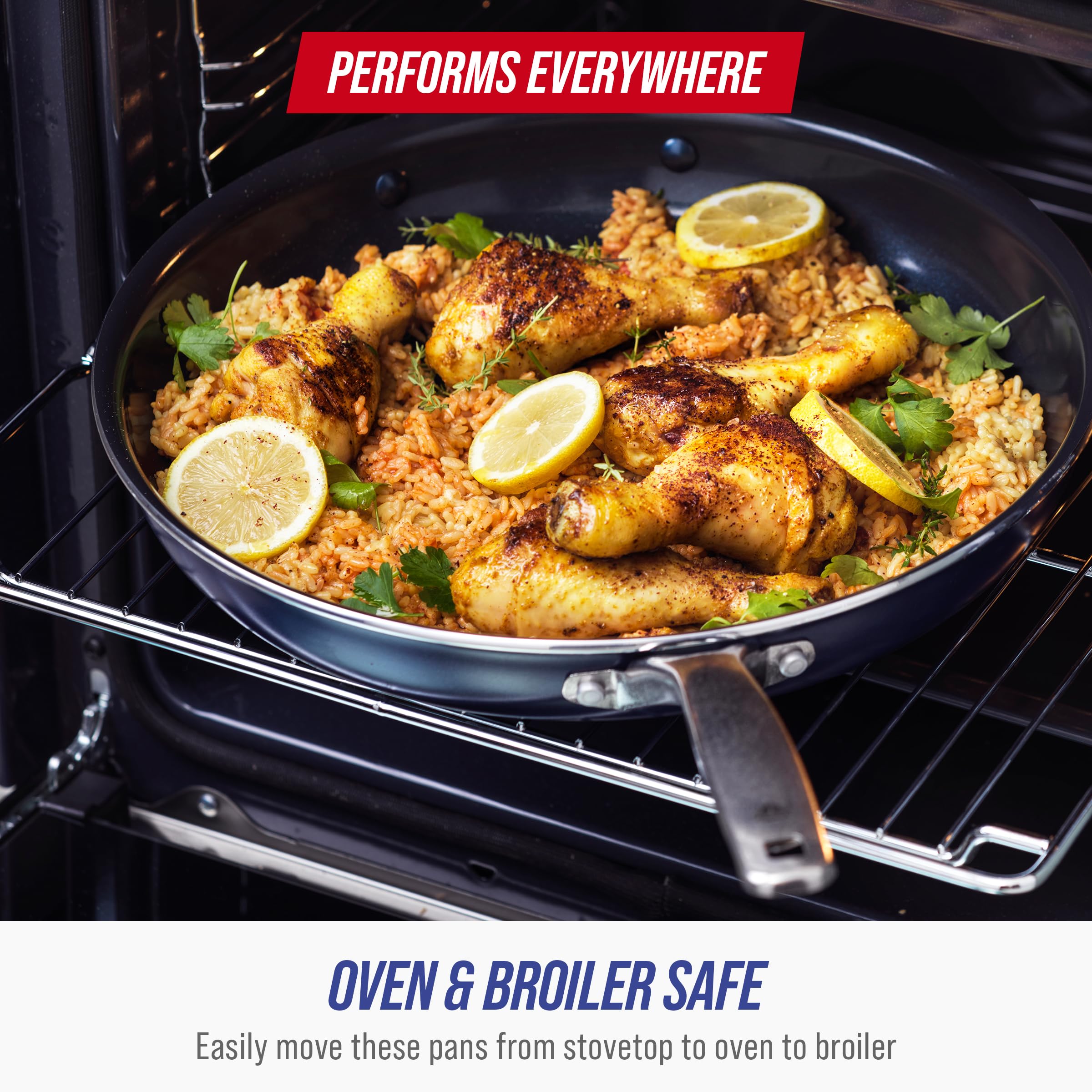 Blue Diamond 11 Piece Cookware Set, Diamond Infused PFAS & PFOA-Free Ceramic Nonstick Pots and Pans, Durable Nontoxic Metal Uten