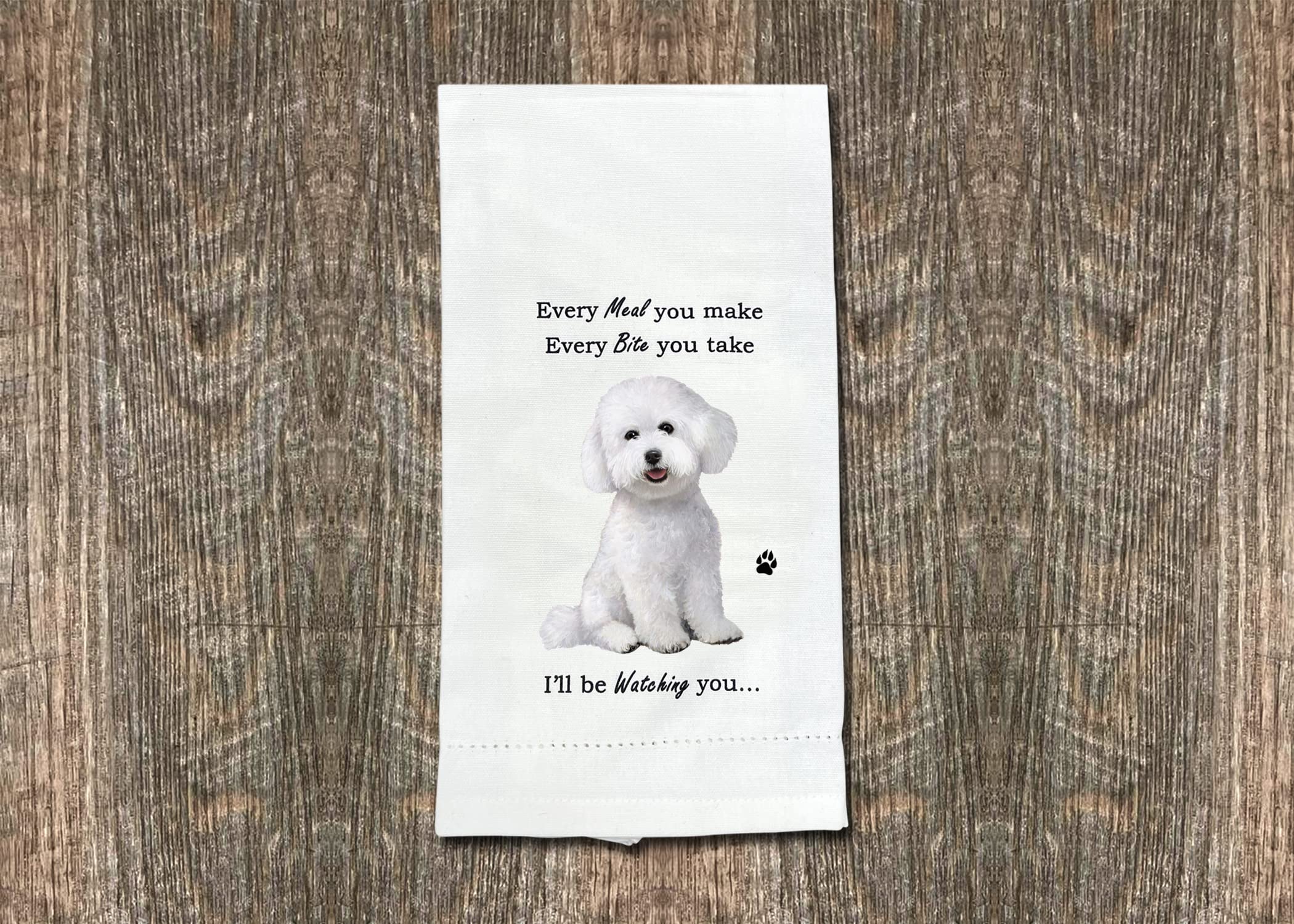 Bichon Frise Kitchen Towel - Soft Highly Absorbent - Bichon Frise Gifts - Dish Towels For Washing Dishes - Tea Towels - Reusable