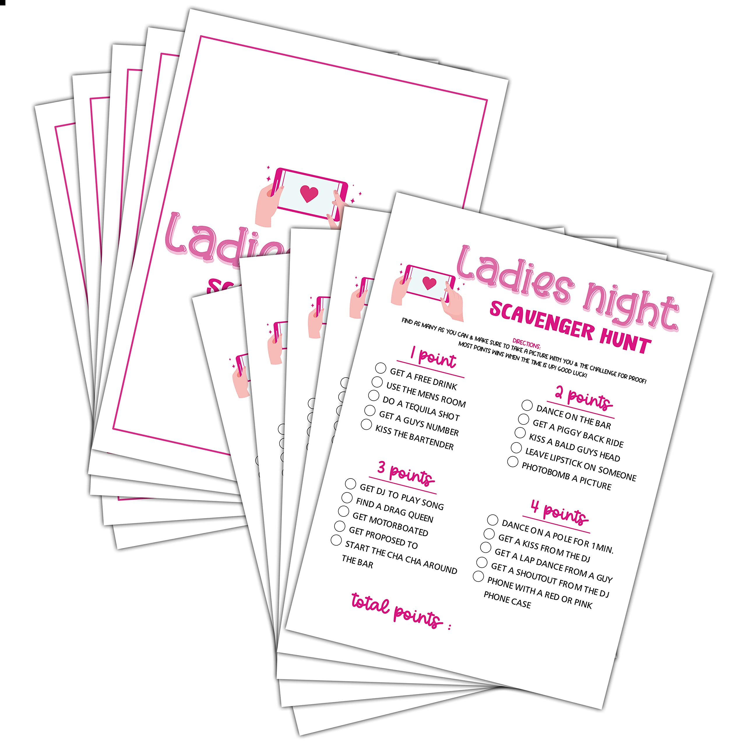 Girls Night Party Game - Ladies Night Party Games - Scavenger Hunt Game Pack - Fun Girls Night In/Girls Night On - Bridal Shower