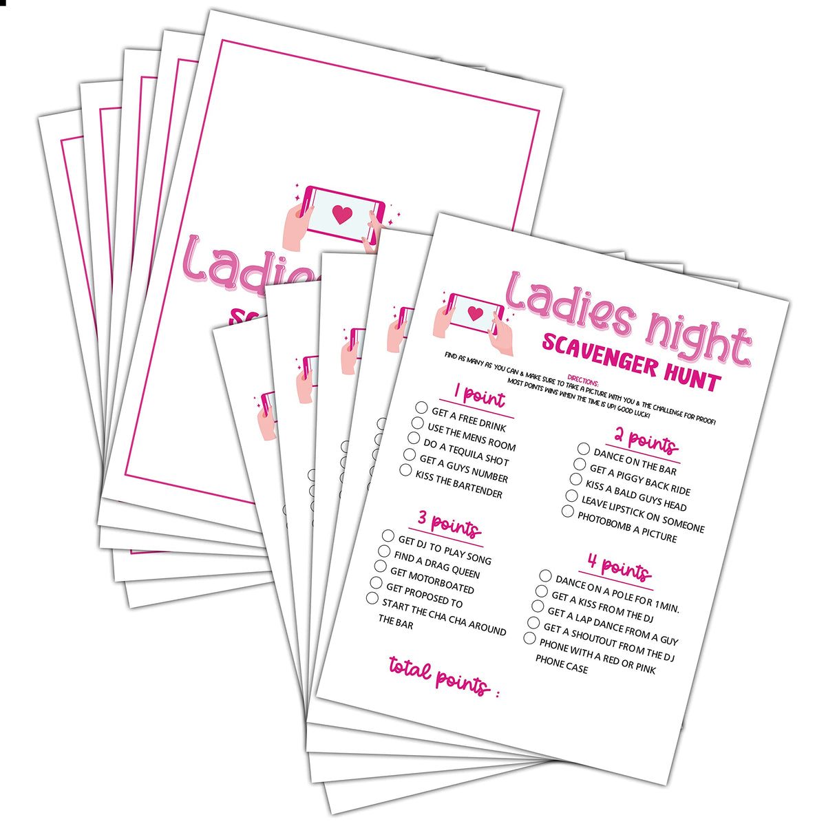 Girls Night Party Game - Ladies Night Party Games - Scavenger Hunt Game Pack - Fun Girls Night In/Girls Night On - Bridal Shower