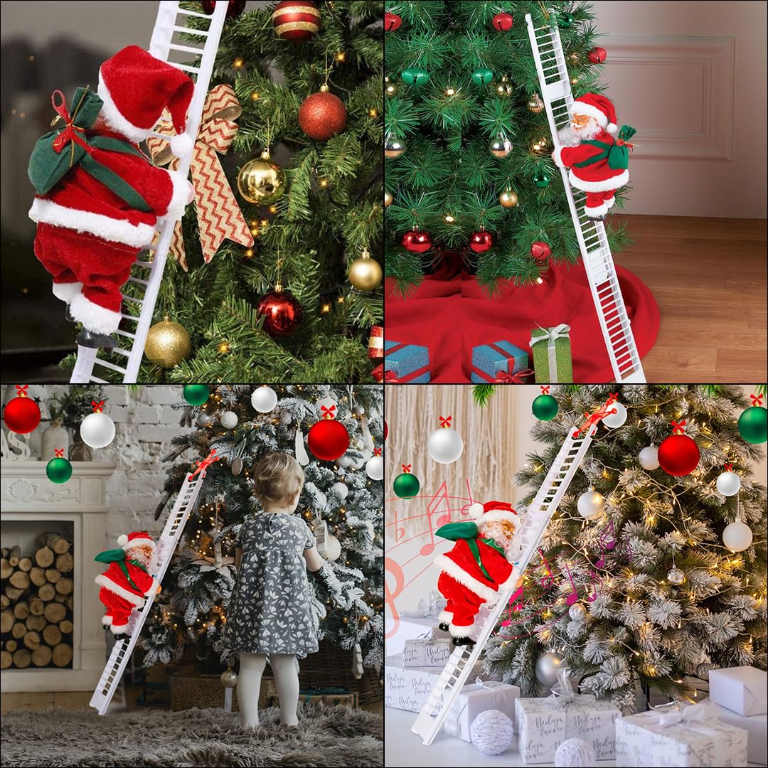 fizzytech Plastic Santa Clause Ladder Musical Show Up & Down, (3.45 Inches, Assorted)