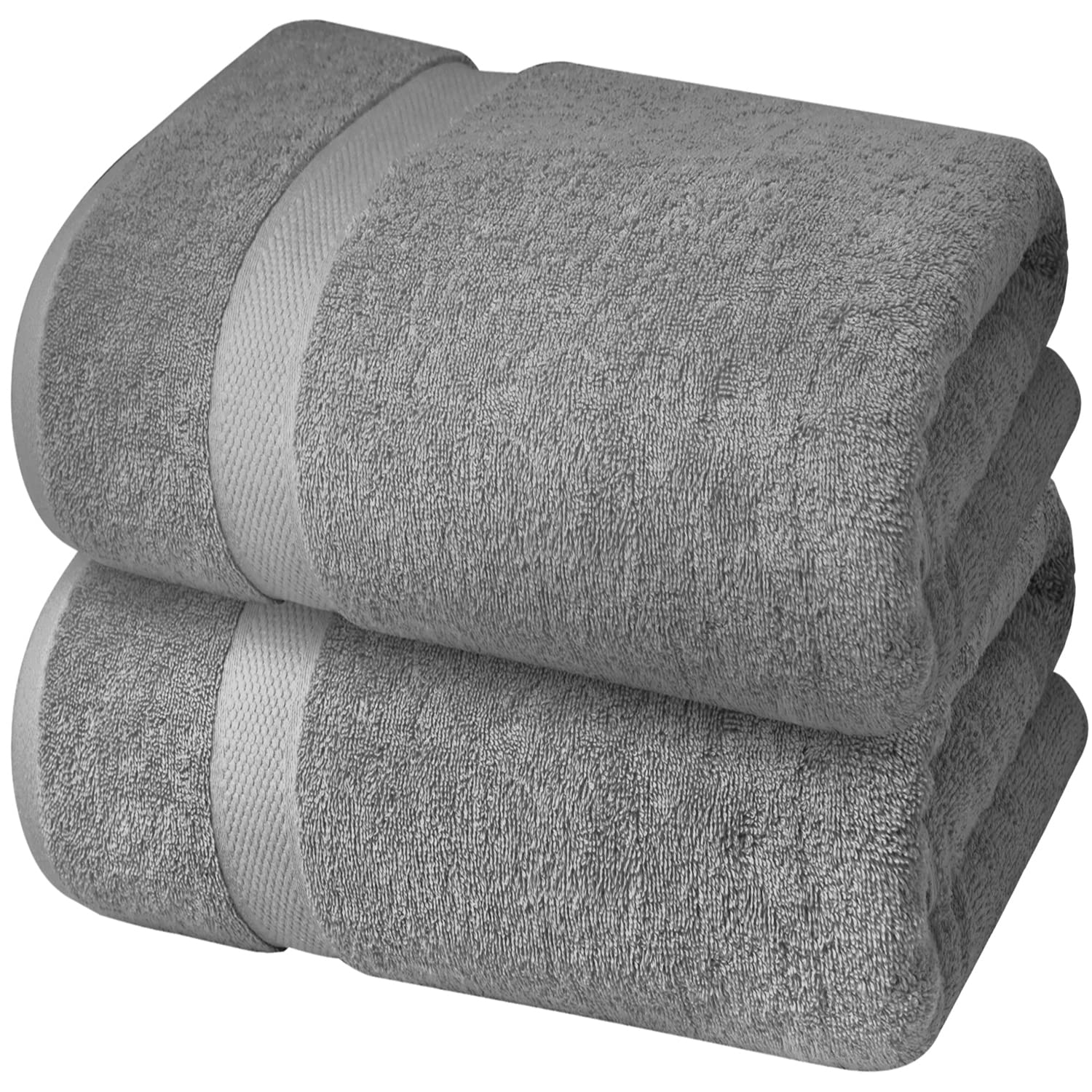 Infinitee Xclusives Premium Light Grey Bath Sheets Towels For Adults - 2 Pack Extra Large Bath Towels 35X70-100% Soft Cotton, Ab