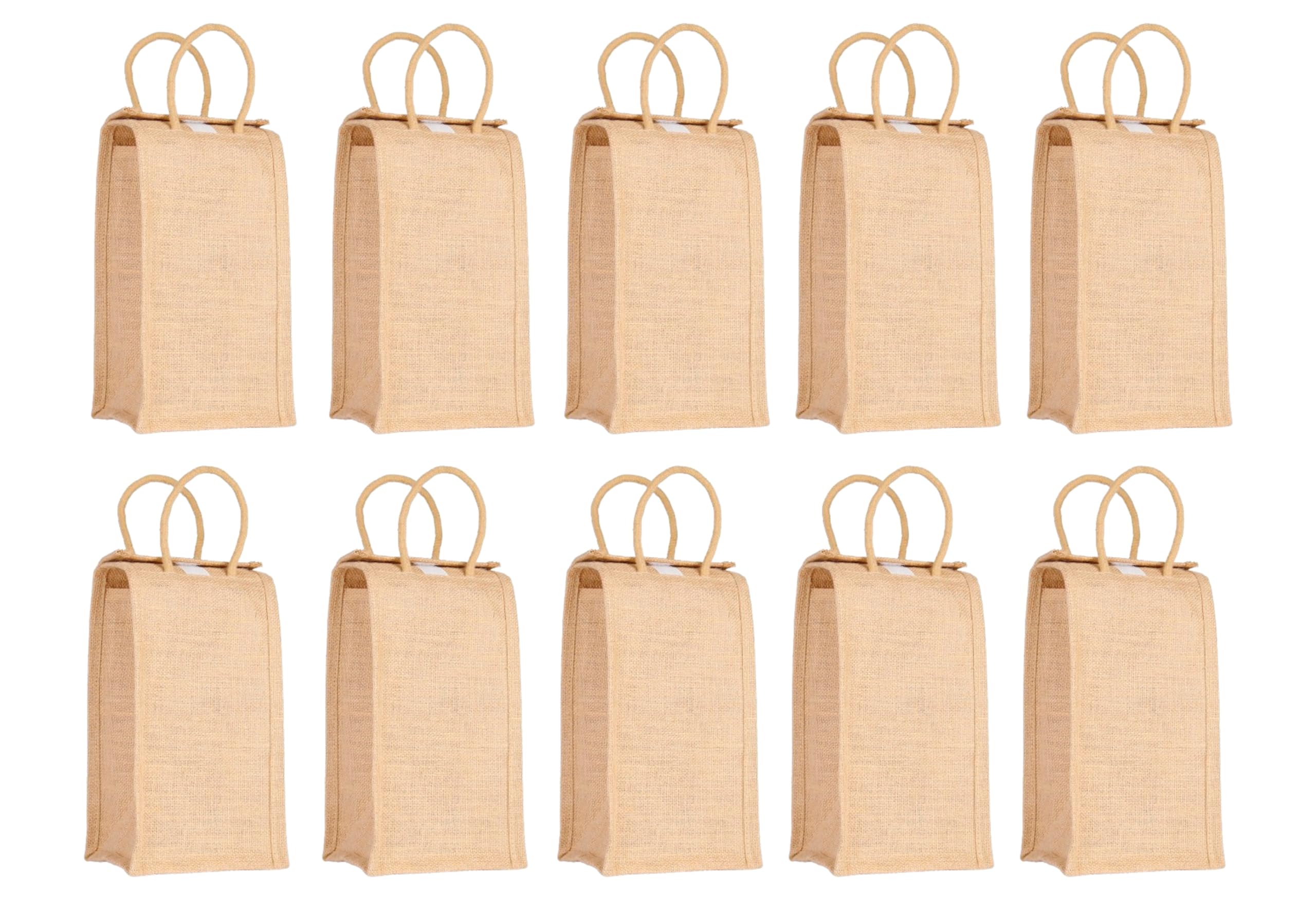 Soman Jute Ecofriendly Return Gift Water Bottle Bags | 2 Litre Bottle Holder - Natural Pack Of 10 Bags