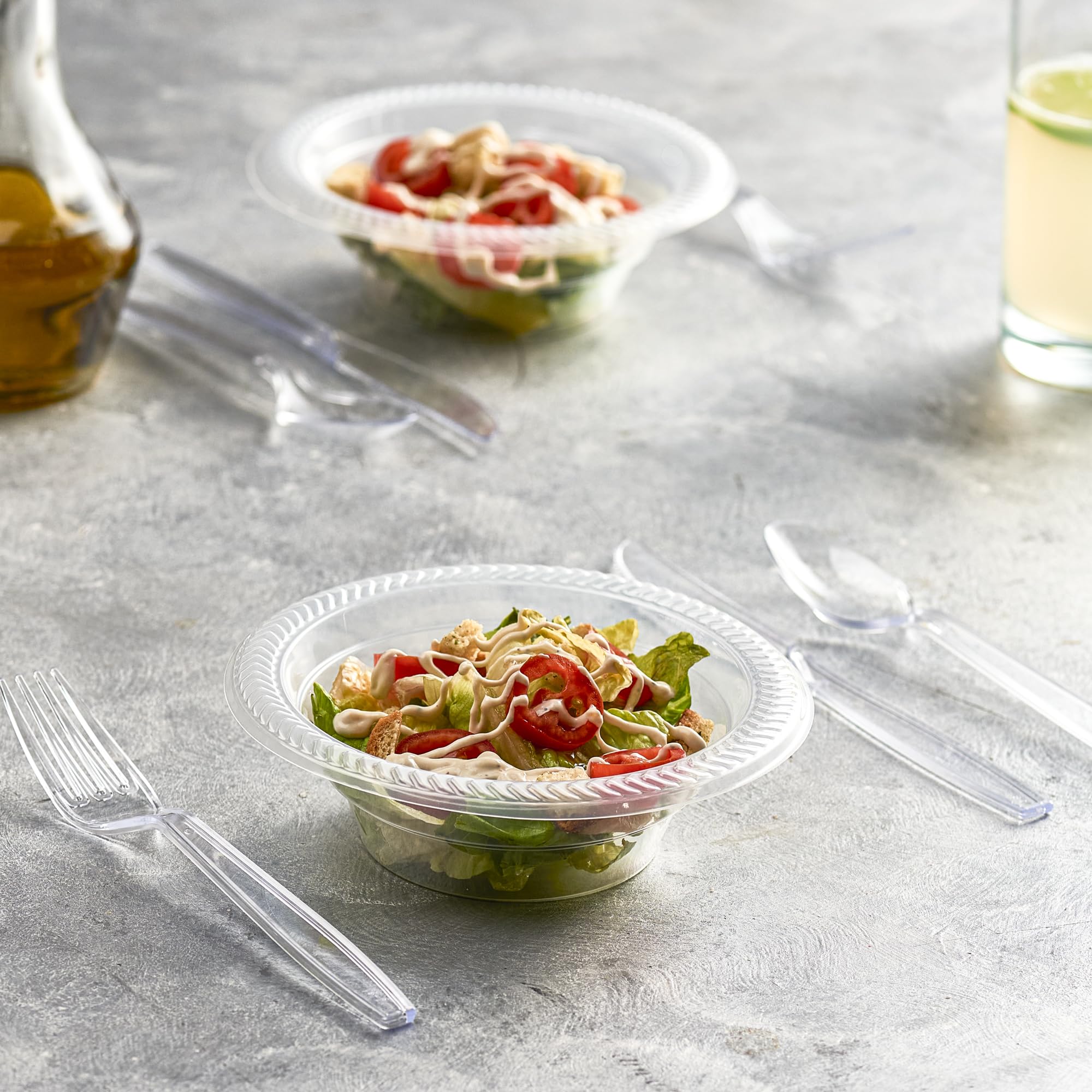 Plasticpro Disposable Clear Plastic Cutlery Disposable Utensils Heavyweight 100 Count (Soup Spoons)