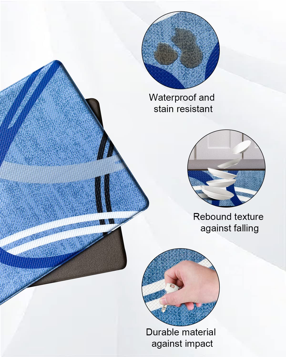 Artnice Kitchen Mats Sets Of 2, Non Slip Cushioned Anti Fatigue Kitchen Rugs, Ergonomic Comfort Floor Mat, Waterproof Standing M