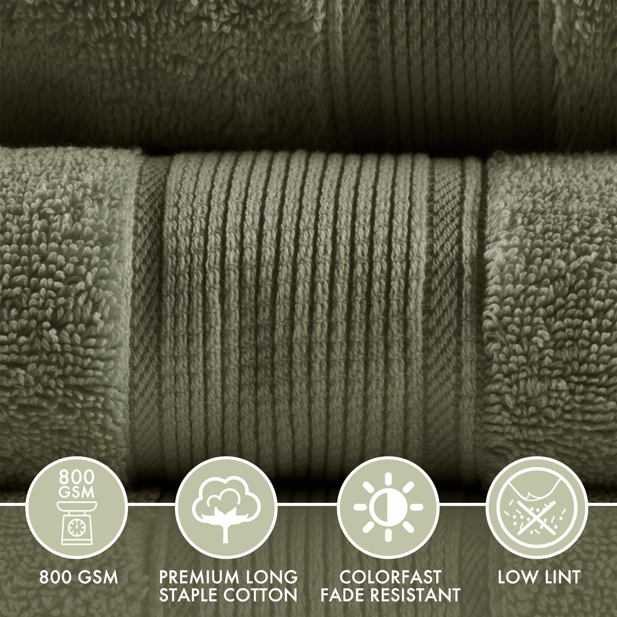 Madison Park Signature Bath Towel 800Gsm 100% Cotton Luxurious Bathroom Towel Set Highly Absorbent, Quick Dry, Hotel & Spa Quali