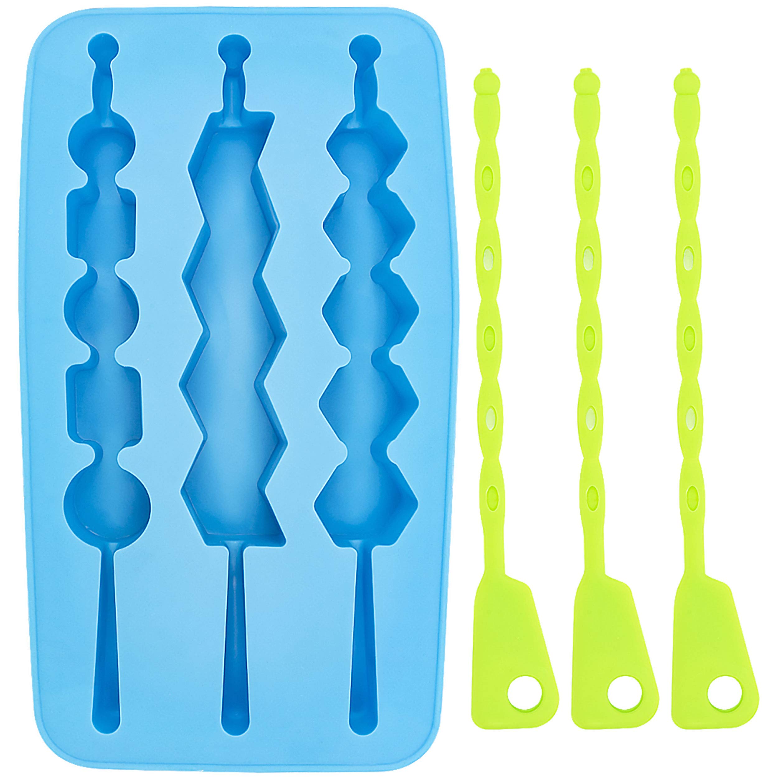 Fairly Odd Novelties Kabob Ice Cube Tray With Stir Sticks (Skewers)
