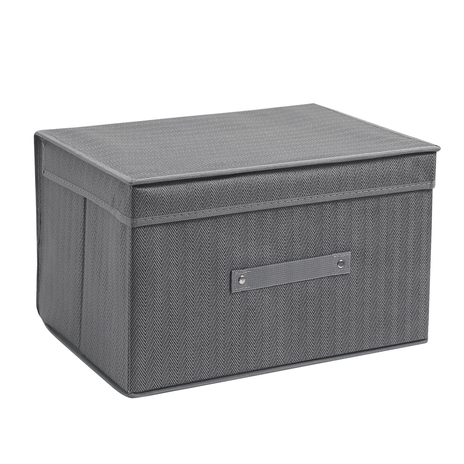 Homestorie Clothes Storage Box Wardrobe Organizer, Pack Of 1, 40X30X25 Cm (Ar1546) NonWoven, Grey