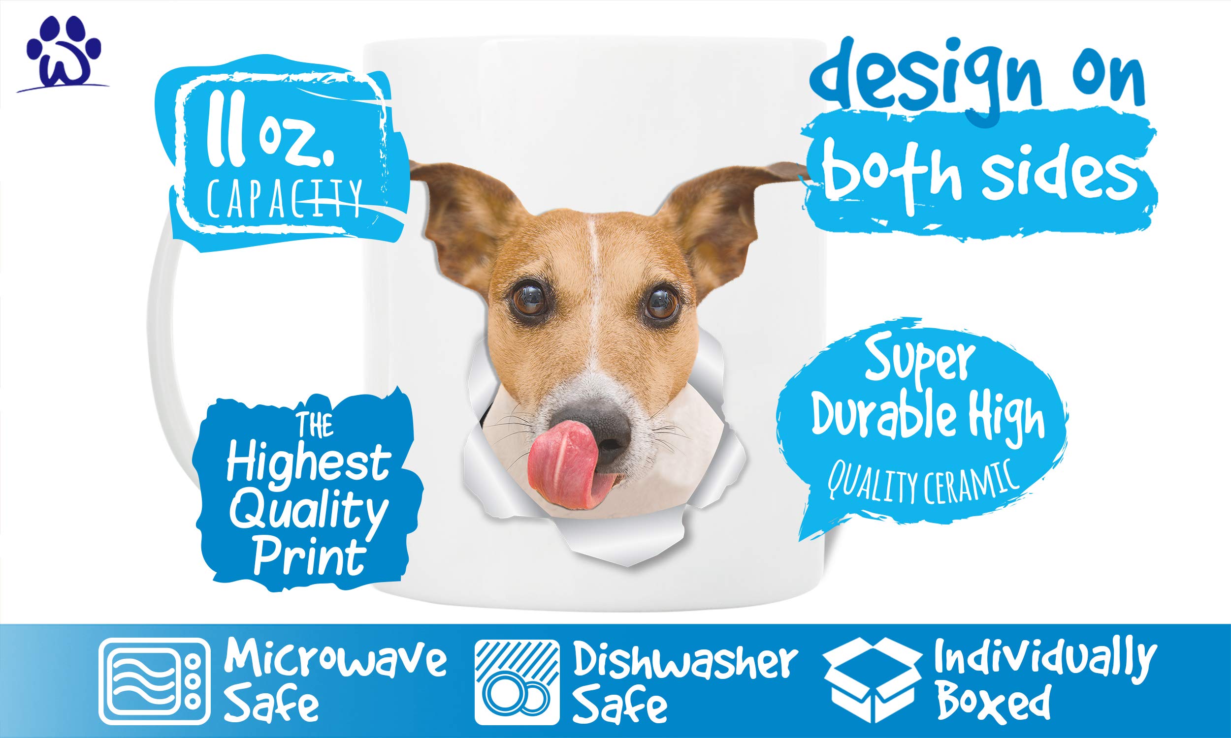 Thirsty Jack Russell Coffee Mug - Ceramic Jack Russell Terrier Mug - Perfect Dog Lover Gift - Cute Novelty Coffee Mug Present -