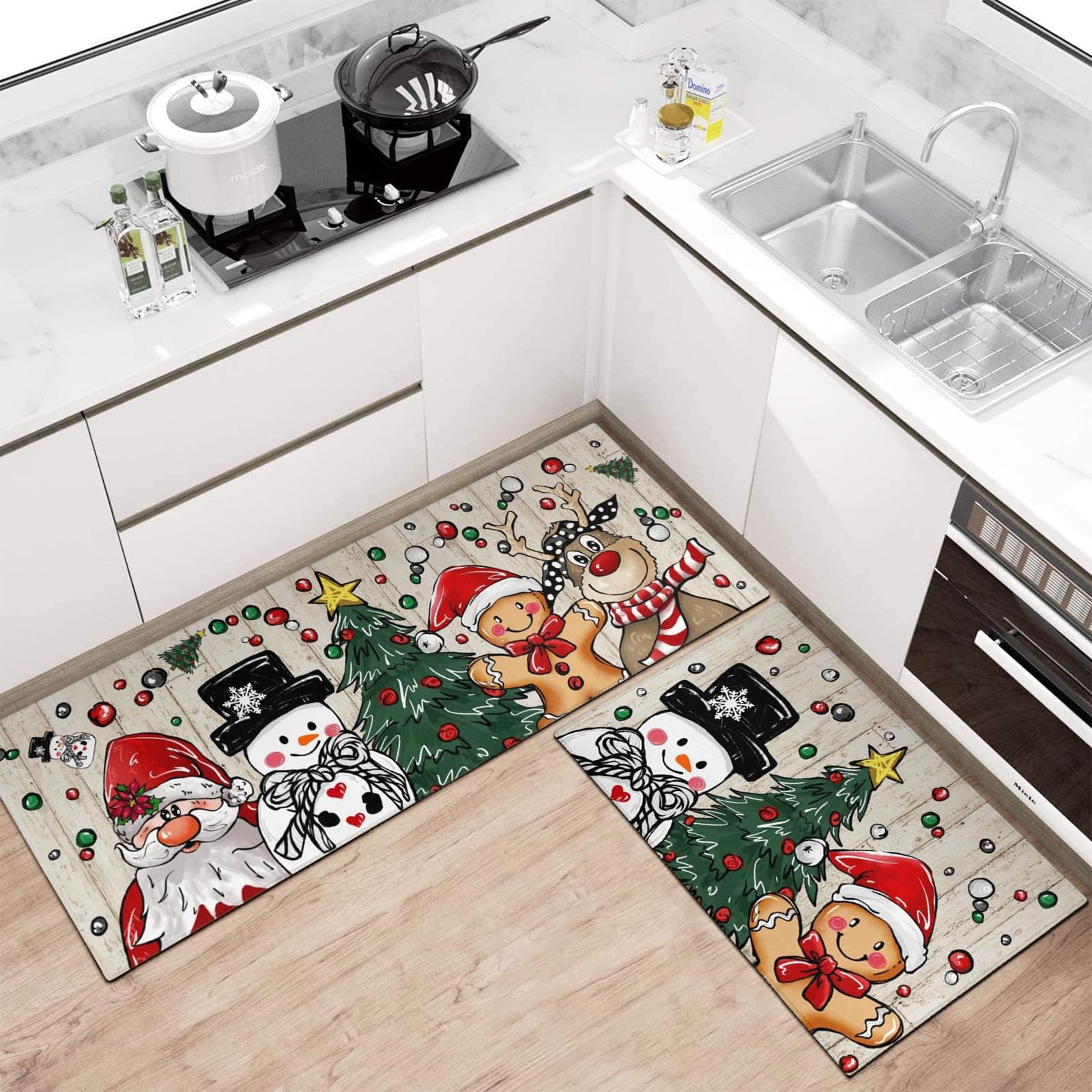 Fall Thanksgiving Pumpkin Kitchen Rugs Set of 2,Pumpkin Spice Coffee Farmhouse Floor Mats and Rugs Non Skid Washable for Autumn