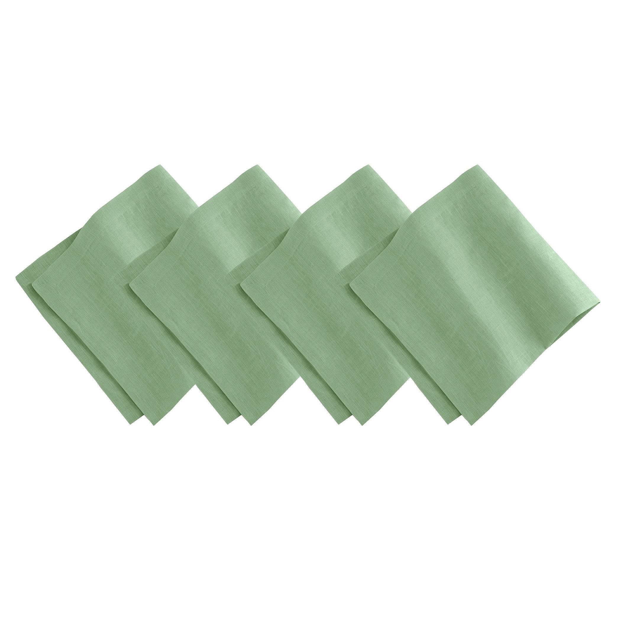 Elrene Home Fashions Villeroy & Boch La Classica Luxury Linen Fabric Napkin (Set Of 4), 21''X21'', Green