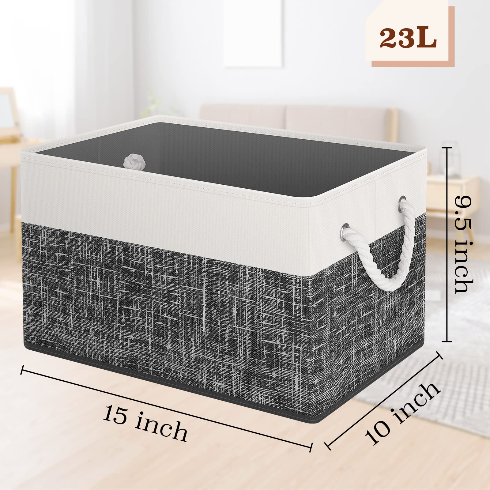 Storagetastic Storage Bin,Collapsible Storage Basket For Organizing,Large Storage Boxes With Rope Handles,Storage Containers,Clo
