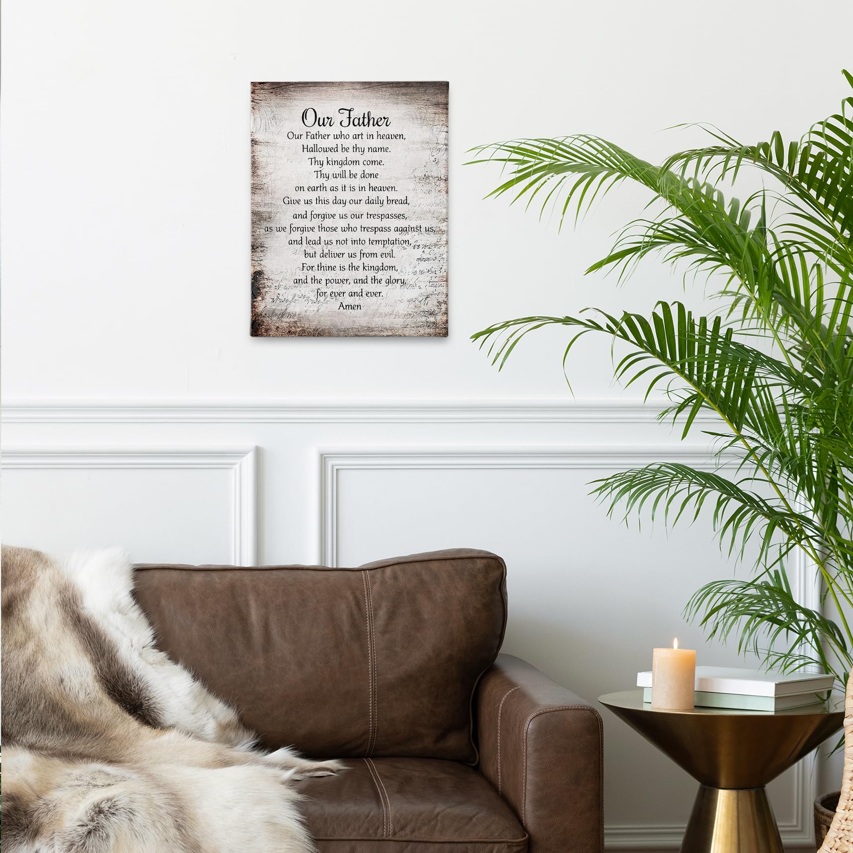 Phamte Our Father Prayer Wall Decor,Christian The Lords Prayer Wall Art Decor,Inspirational Quotes Bible Verse Scripture Print F