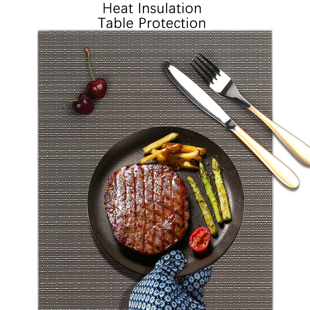 Myir Jun Place Mats, Table Mats Set Of 6 Indoor Placemats Washable Non-Slip Heatproof Woven Placemats For Dining Table Fabric Pl