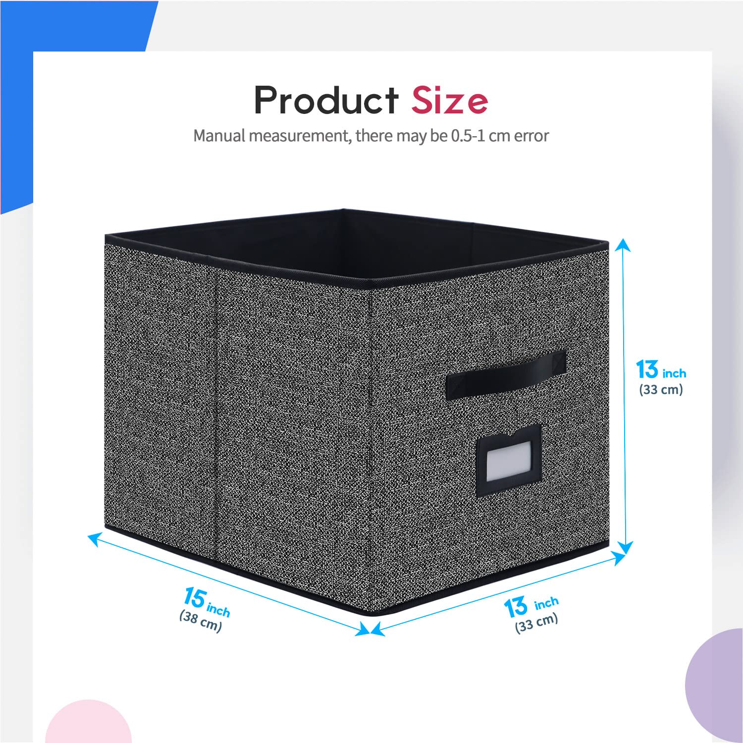 Onlyeasy Extra Large Foldable Cloth Storage Cubes 4 Pack With Label Holders - Fabric Storage Bins Baskets Organizers For Home Of