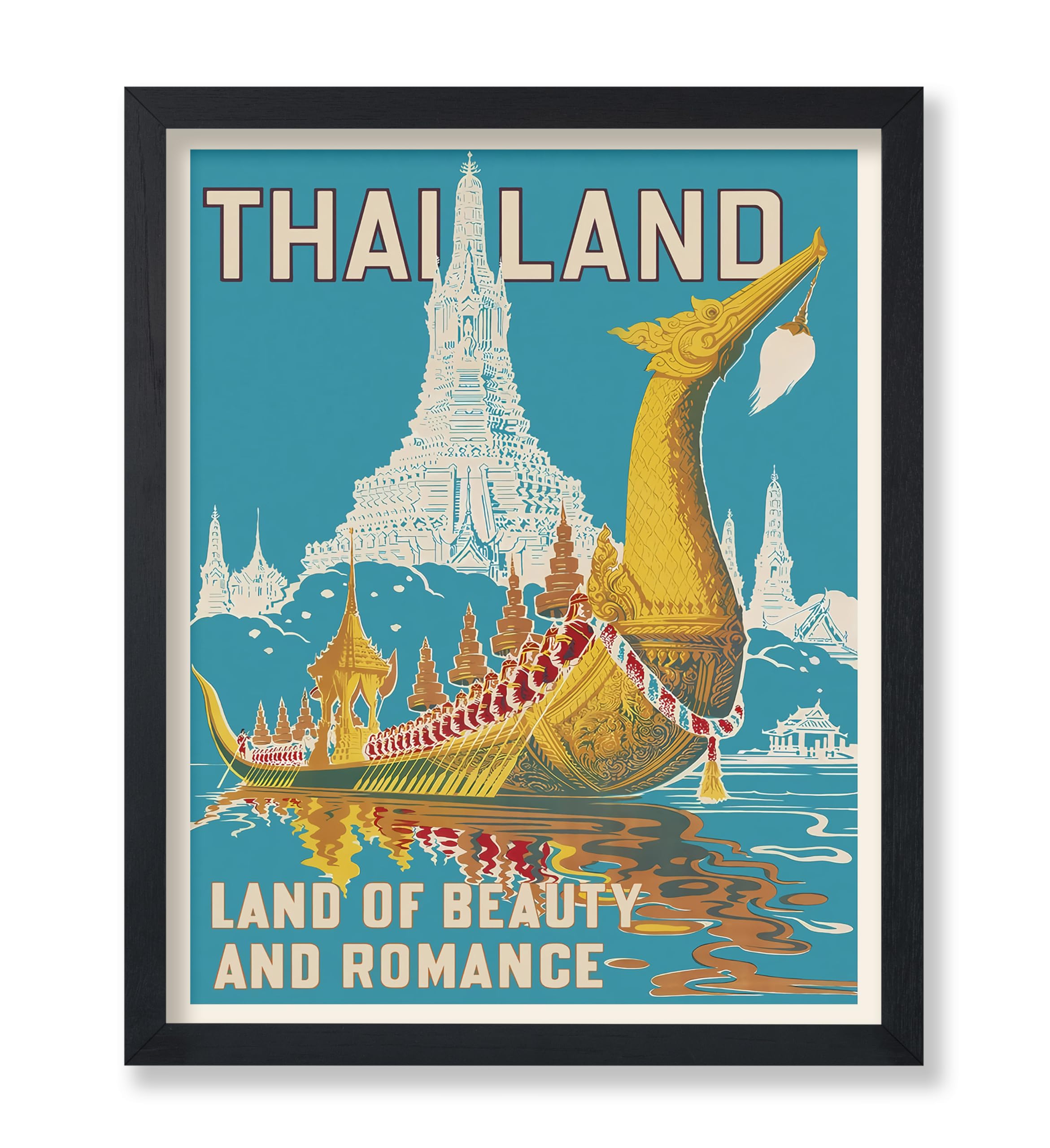 Poster Master Vintage Travel Poster - Retro Thailand Print - Advertising Wall Art - Gift for Him, Her, Travel Lover - Perfect Th