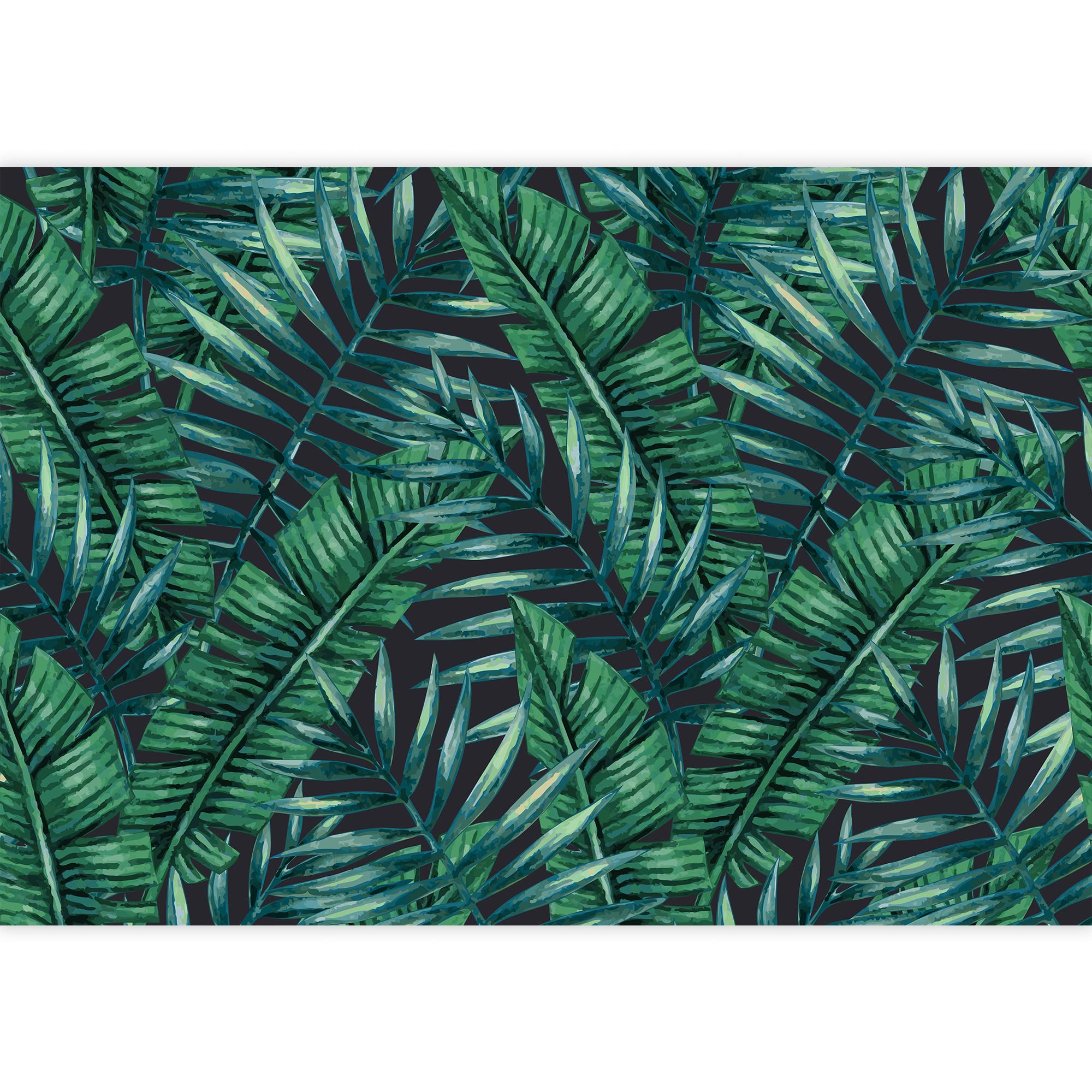 Wall26 - Watercolor Tropical Palm Leaves Seamless Pattern. Vector Illustration. - Removable Wall Mural | Self-Adhesive Large Wal