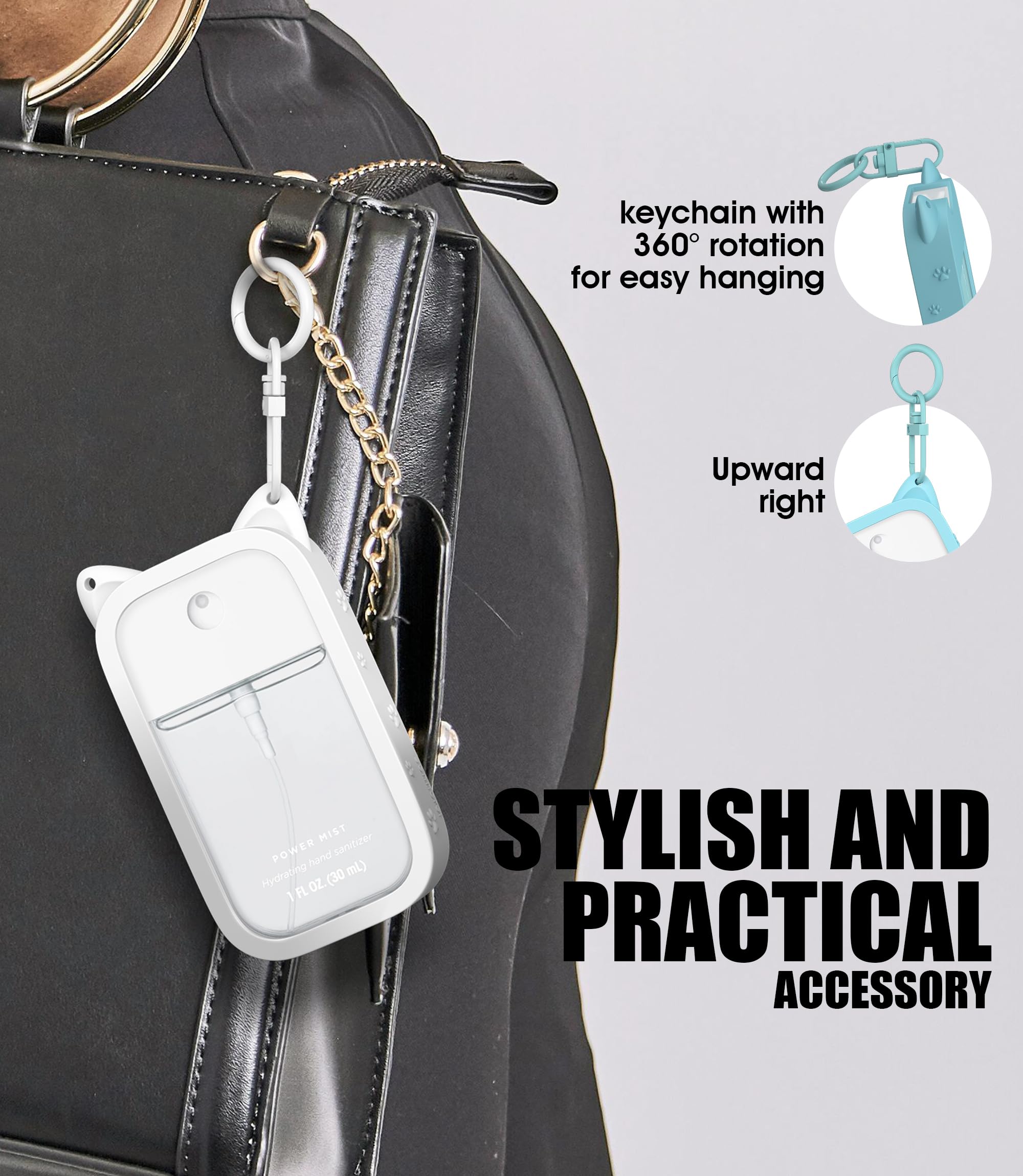 2 Sets Silicone Case Compatible With Touchland Hand Sanitizer Spray (Fit For 1 Fl Oz/30 Ml Ver), Portable Keychain Cute Color Ea