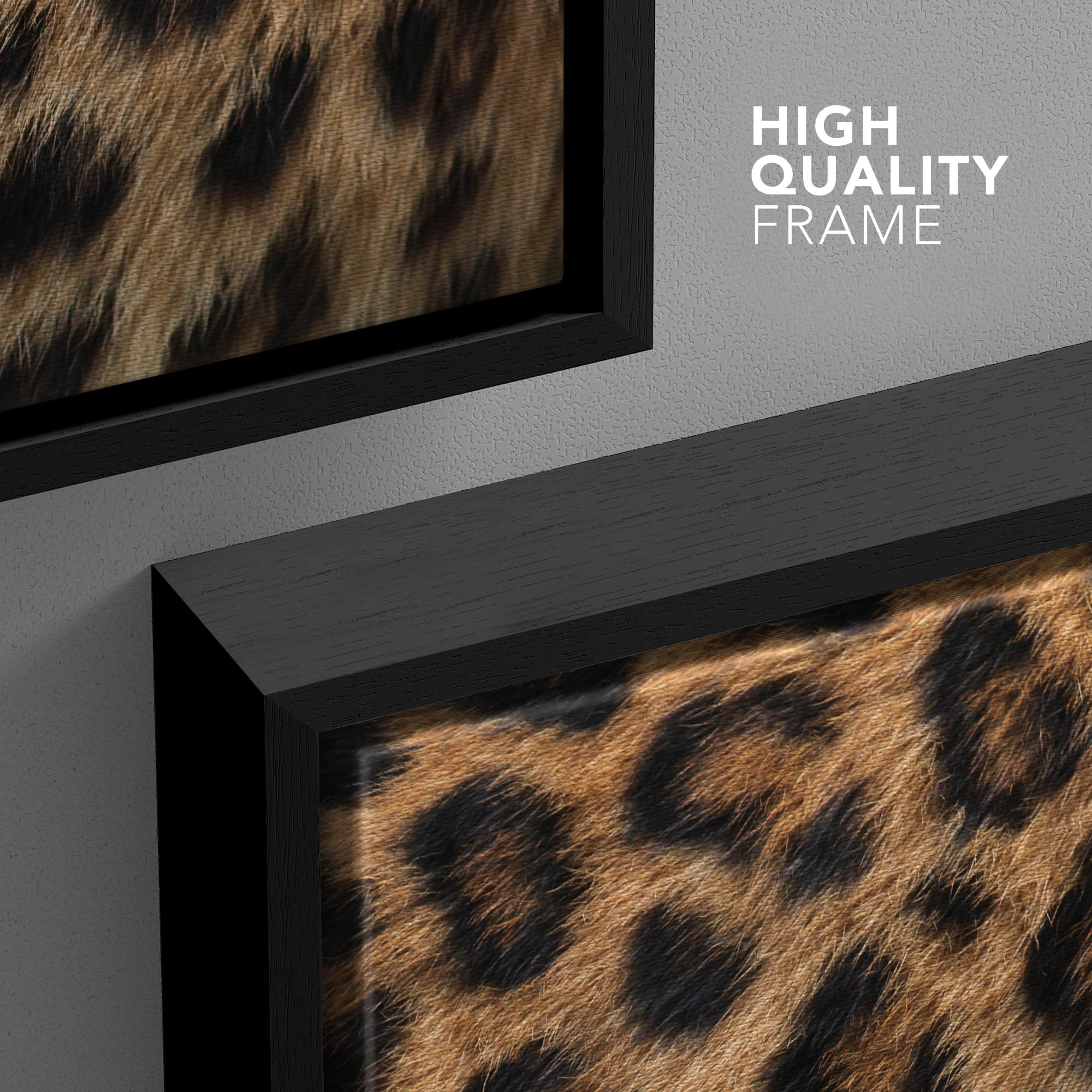Wall26 Framed Framed Canvas Prints Wall Art Framed Framed Canvas Prints Wall Art - Leopard Fur/Skin Texture - 24''X24'' Black