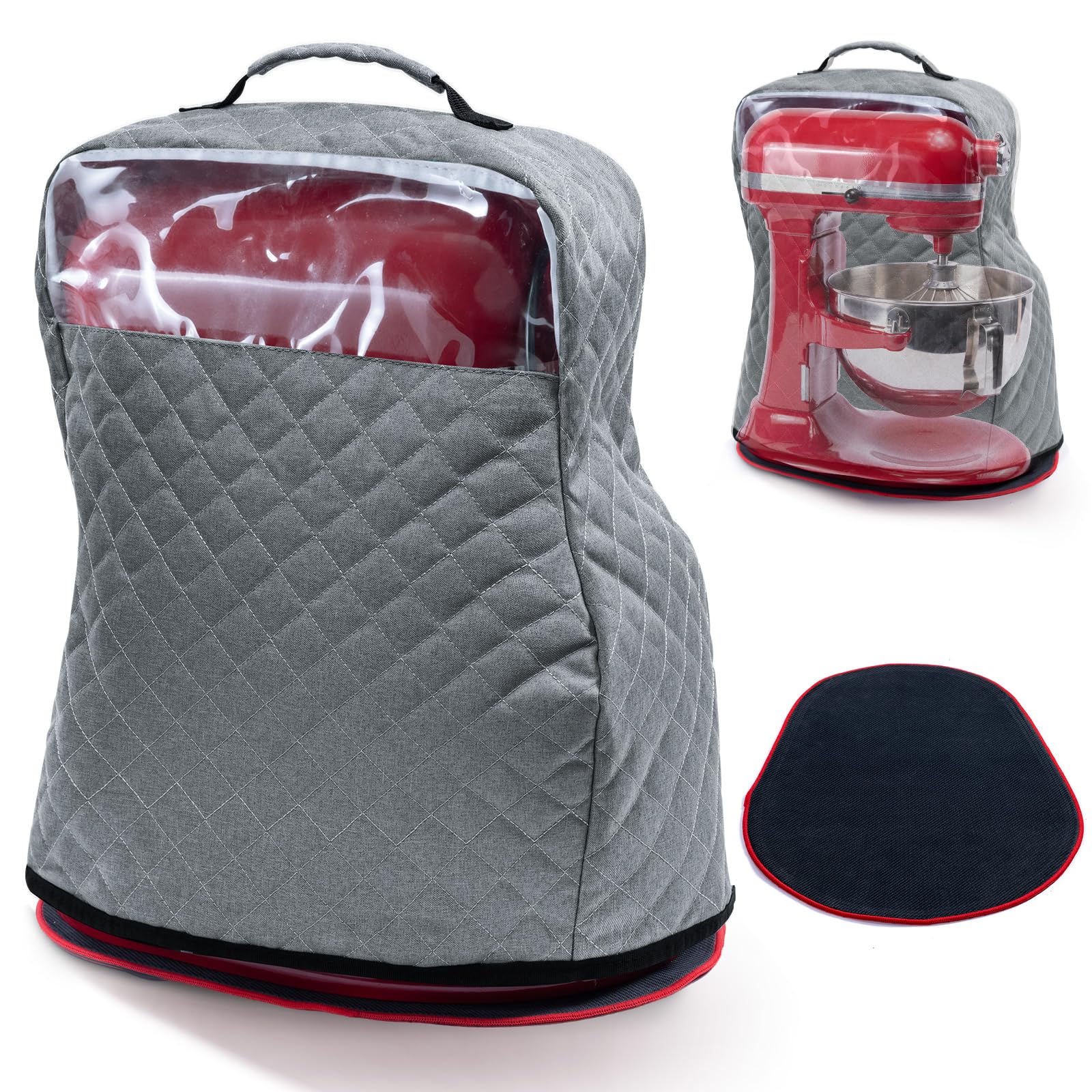 Bagsprite Stand Mixer Cover With Appliance Sliders Compatible With Kitchenaid Mixer 6/7/8 Quart With Pockets For Kitchen Aid Acc