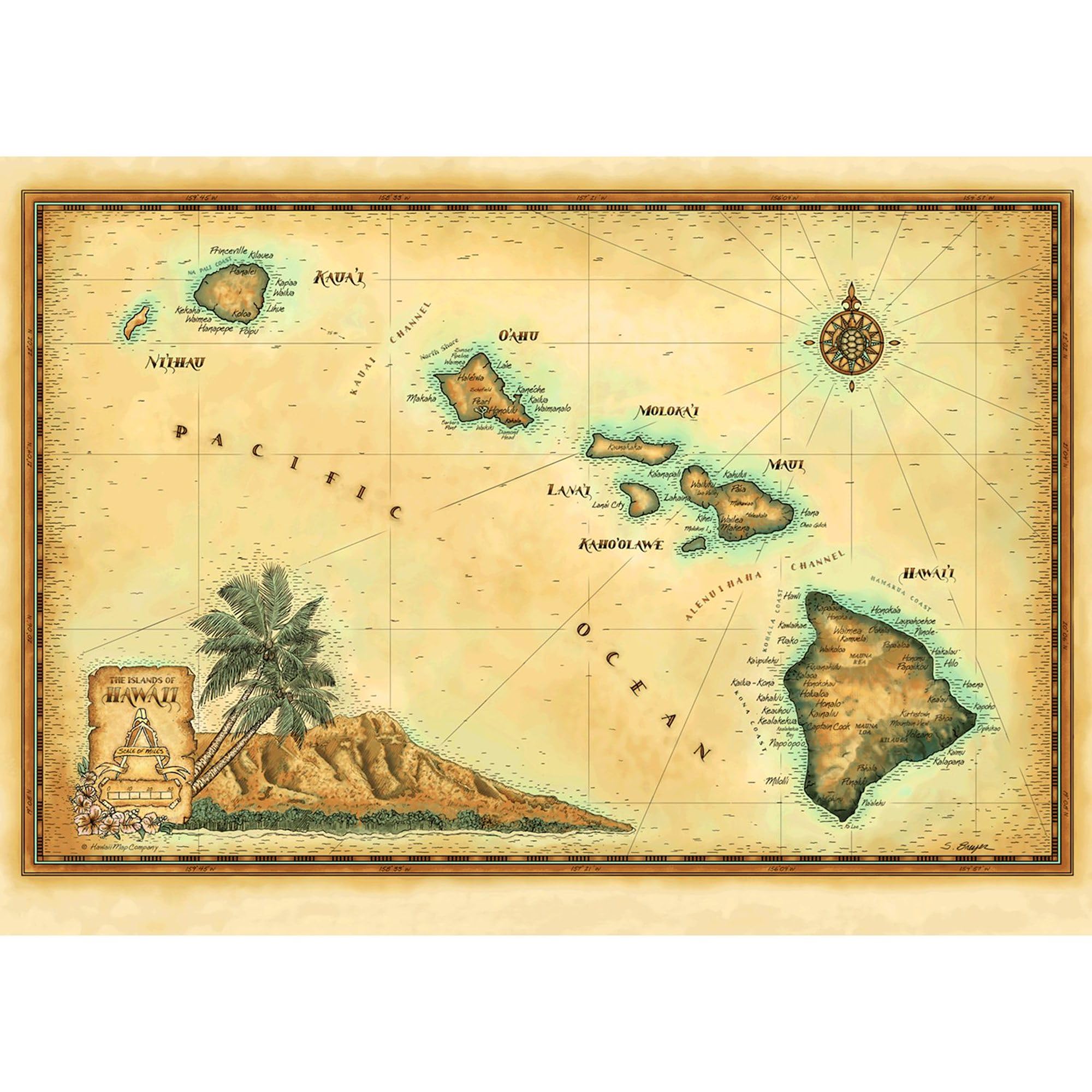 Cafepress Hawaii Map Rectangle Magnet, 3''X2'' Refrigerator Magnet