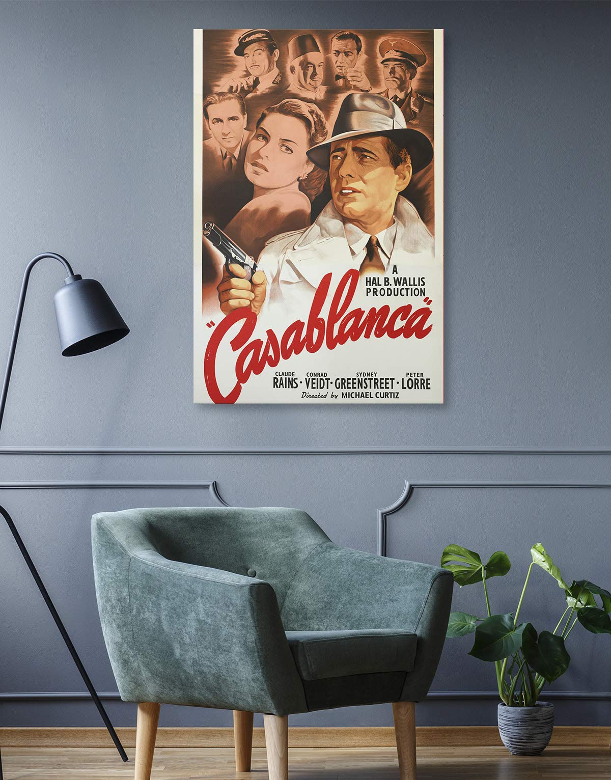 Artprints1Stop Canvas Print Wall Art - Vintage Movie Poster For Casablanca, 1942-16X24 Inches