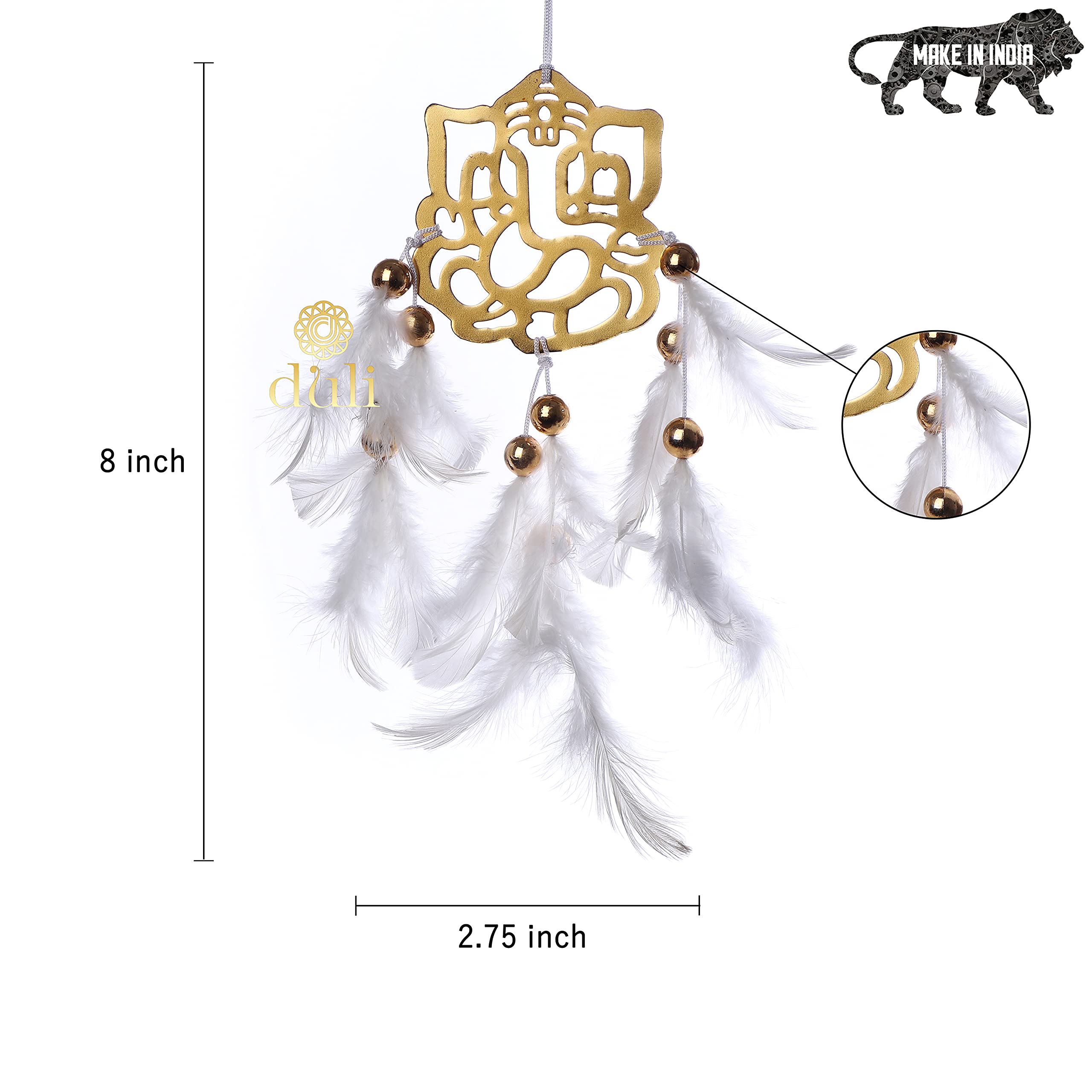 DULI Divine Handmade Dreamcatcher Ganesh Dreamcatcher for Car Hanging, Bedrooms, Office Balcony Outdoors Garden or Wall Decor (W