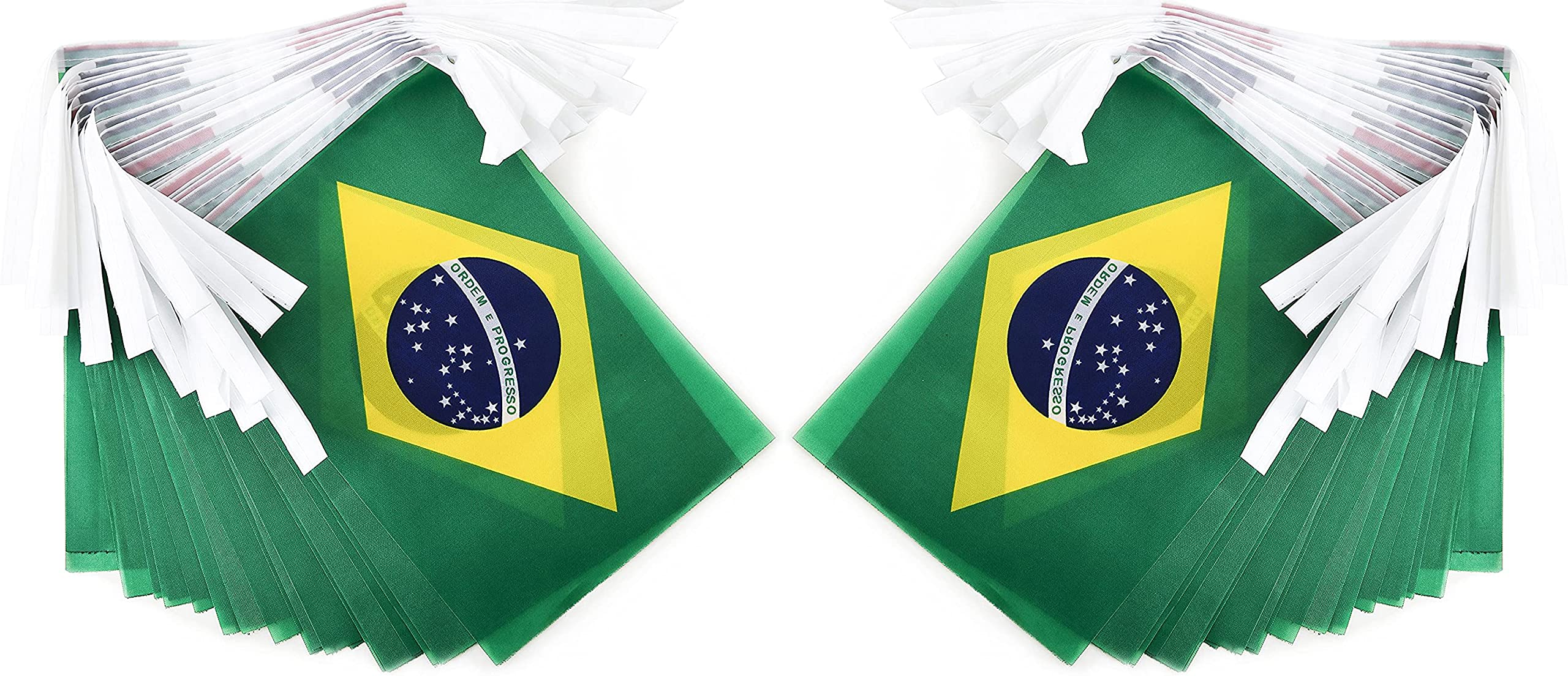 Zxvzyt Brazil Brazilian Flag Banner String,Small Mini Brazil Pennant Flags,For Grand Opening,Olympics,National Sports Events,Par