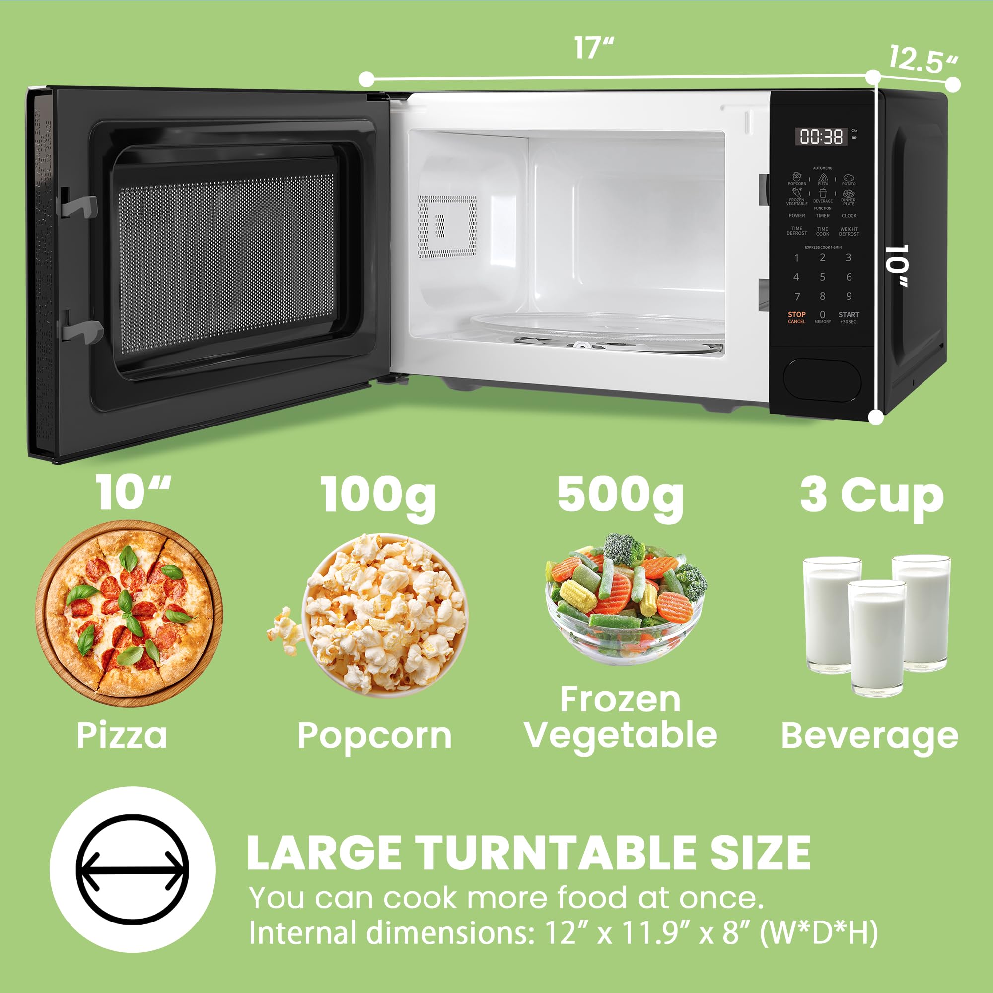 Comfee Cmo-C20M1Wb Countertop Microwave Oven With 11 Power Levels, Fast Multi-Stage Cooking, Turntable Reset Function, Speedy Co