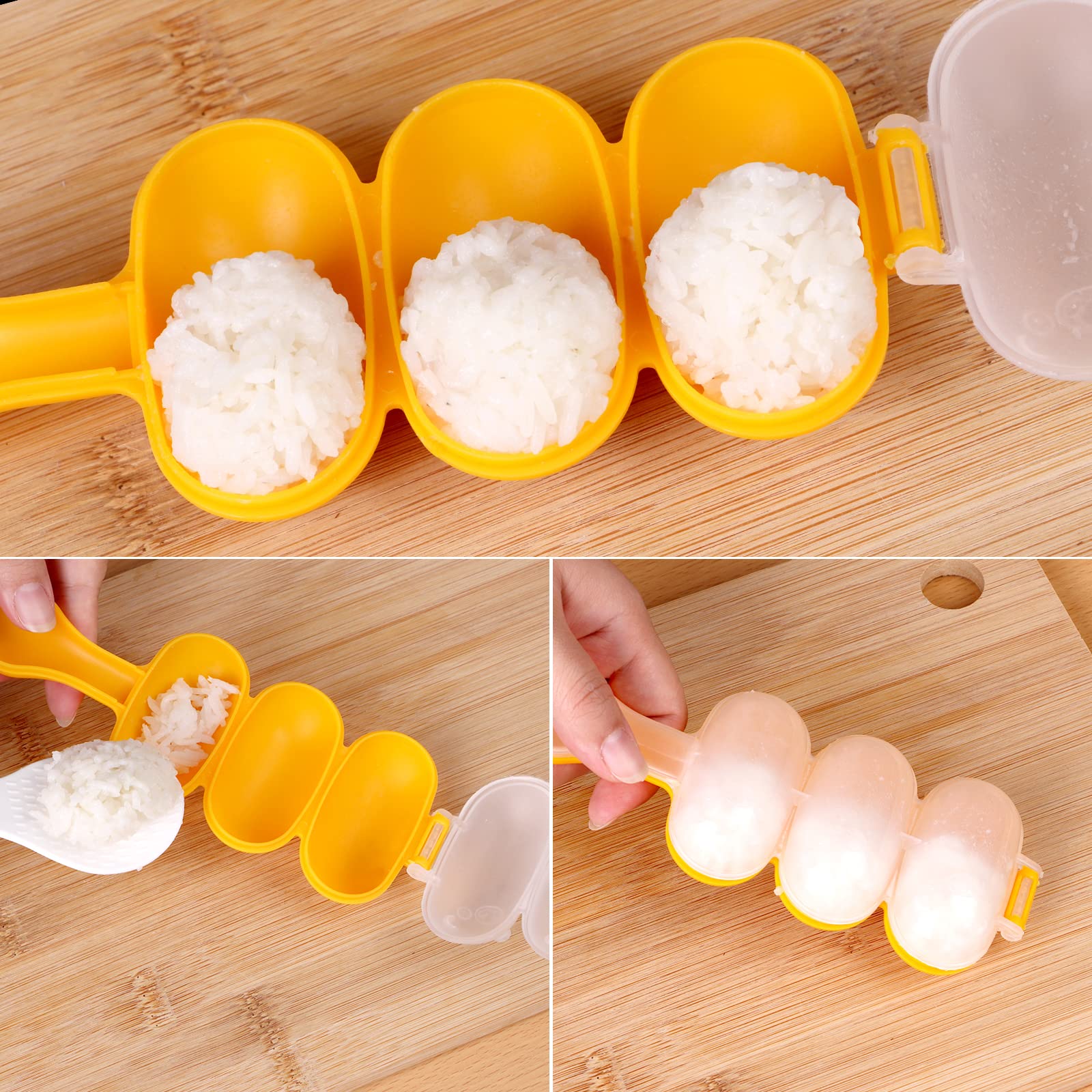 2Pcs-Rice Ball Shaker,Rice Ball Molds, Diy Ball Shaped Kitchen Tools Shakers Food Decor For Kids Diy Lunch Maker Mould With A Mi