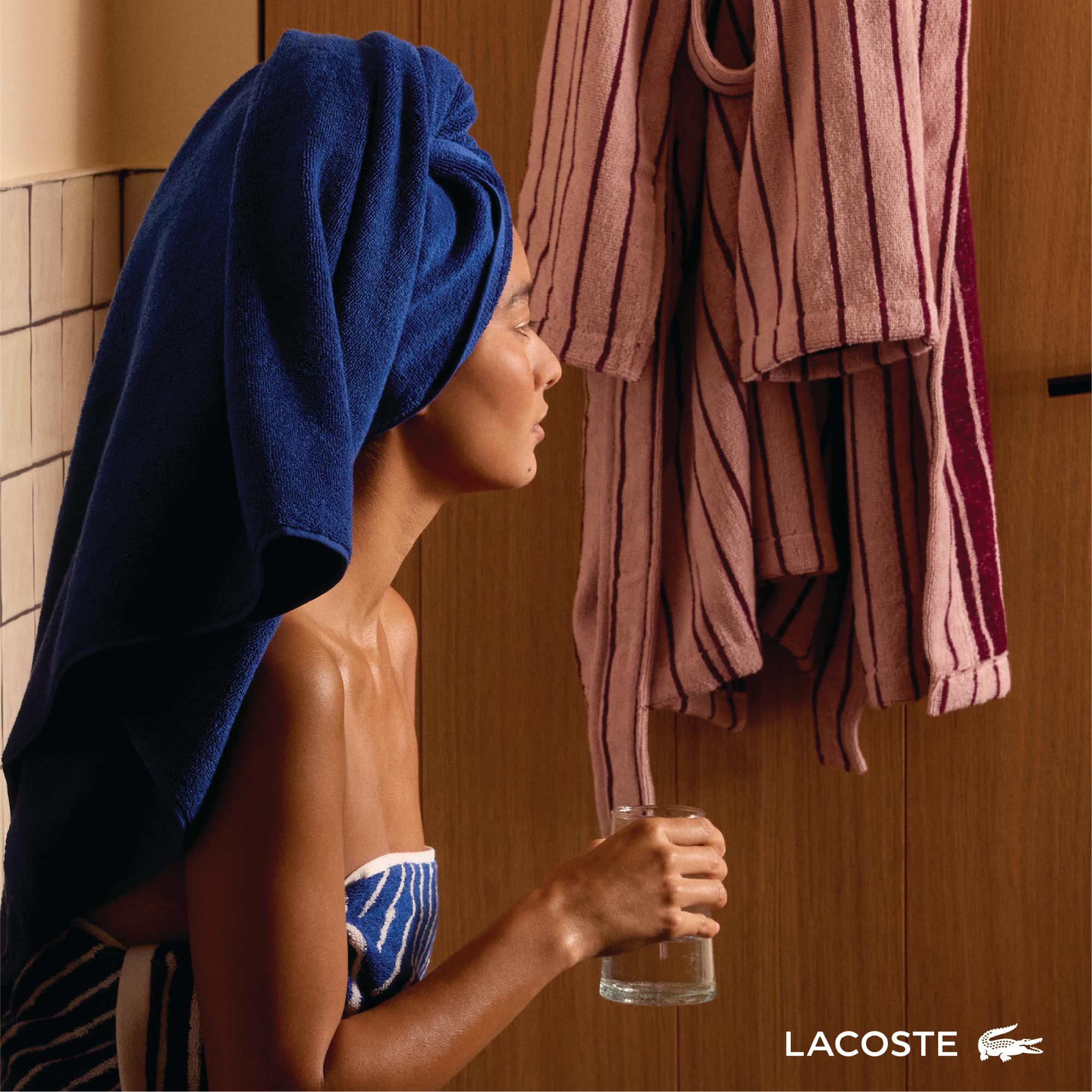 Lacoste Heritage Supima Cotton Hand Towel, Meteorite, 16'' X 30''