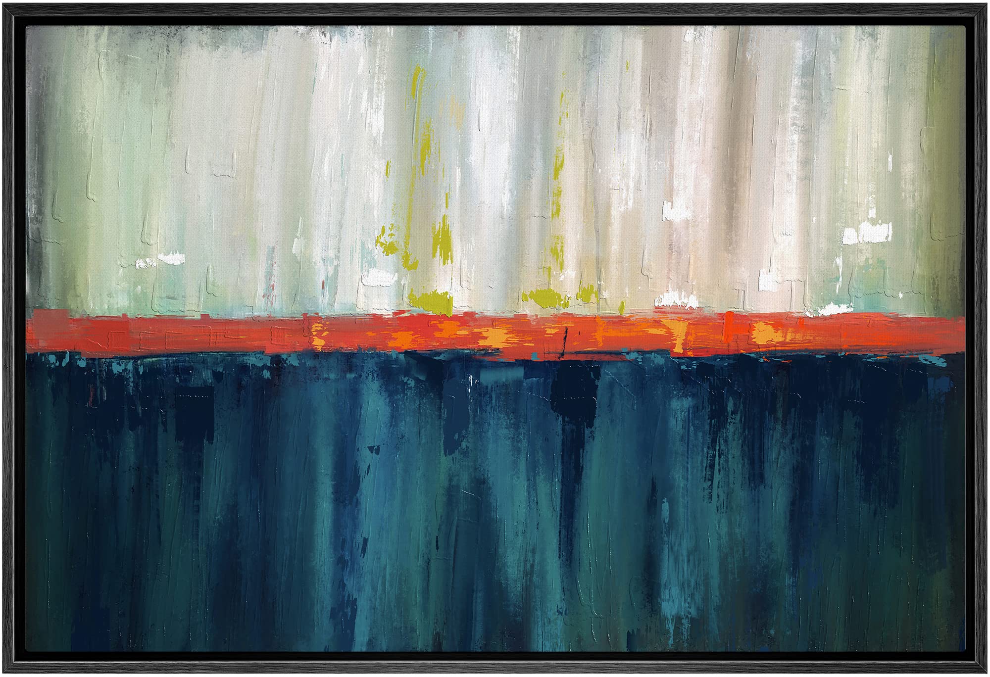 Signwin Framed Canvas Wall Art Colorful Abstract Canvas Prints Home Artwork Decoration For Living Room,Bedroom - 24''X36'' Black