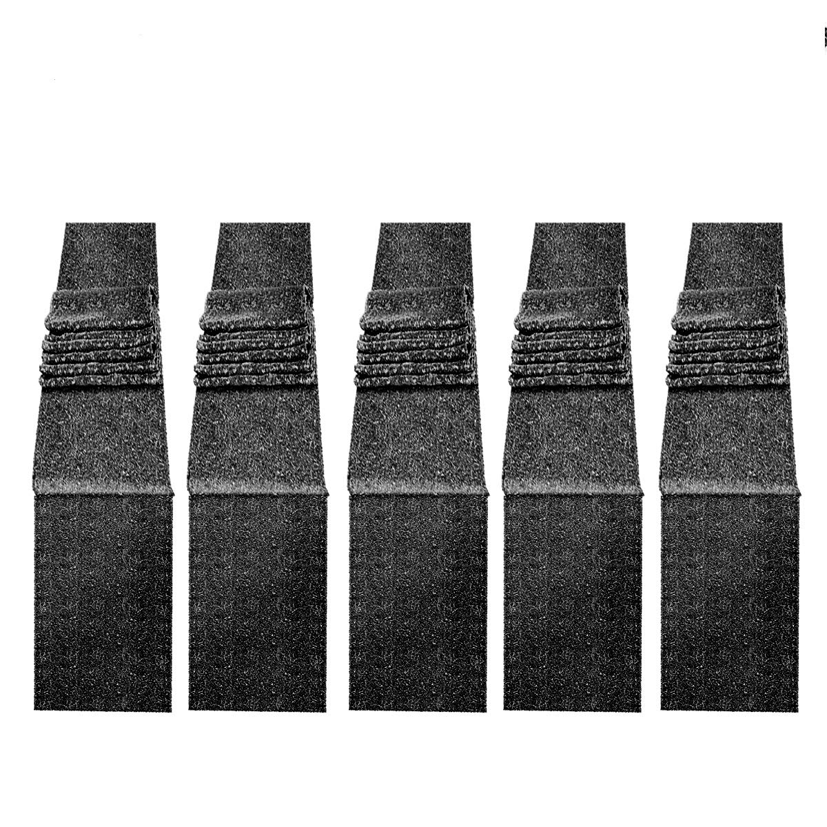 Jyflzq Black Sequin Table Runners 12'' X 108'' Pack Of 5 Glitter Sequin Fabric Table Linens - Sparkly Runners For Wedding & Birt