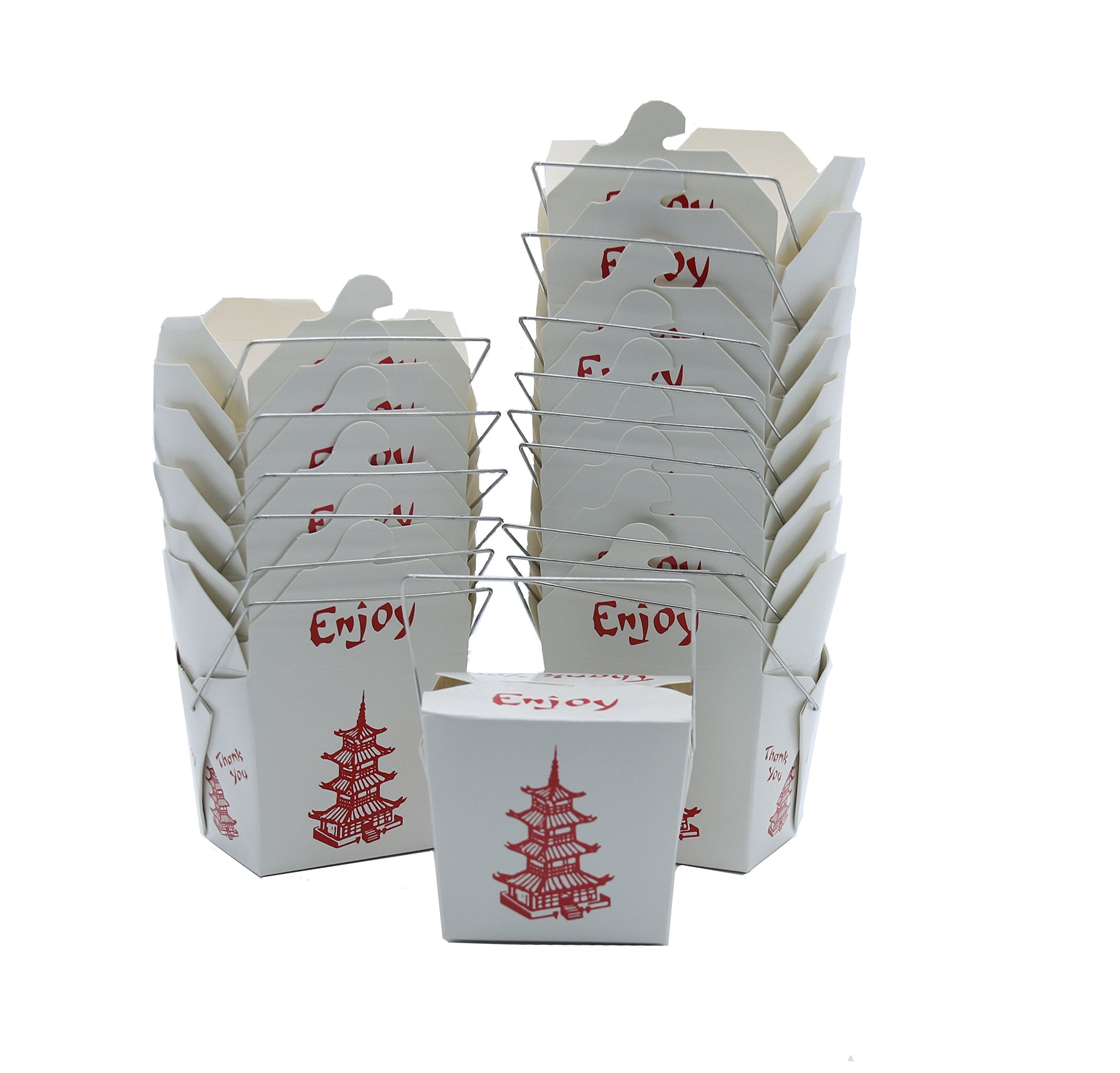 50 Pack Chinese Take Out Box 8-Oz Bio Noodle Take Out Food Container: Perfect For Takeout Restaurants - White - Disposable And R