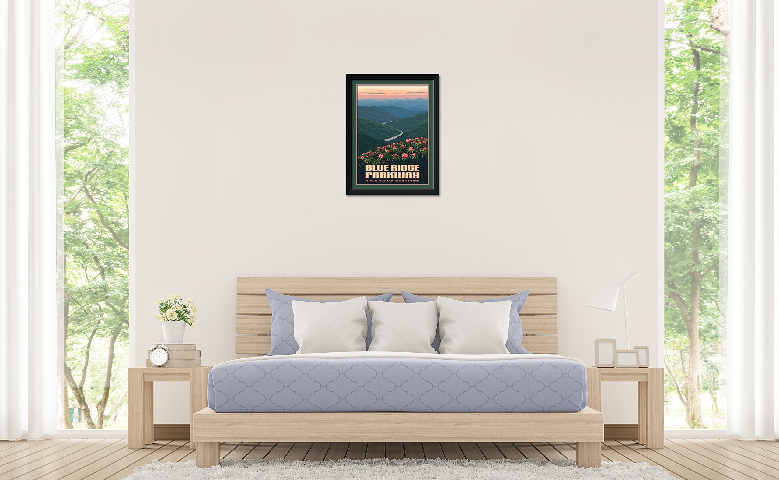 Blue Ridge Parkway Appalachian Mountains Professionally Framed Art Print From Travel Artwork By Artist Paul Leighton Framed Art