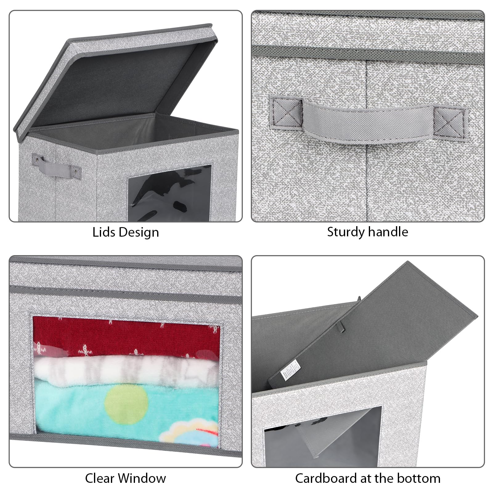 Univivi Fabric Foldable Storage Bins With Lids Collapsible Storage Boxes Bins Organization Baskets For Home, Closet, Playroom, 1