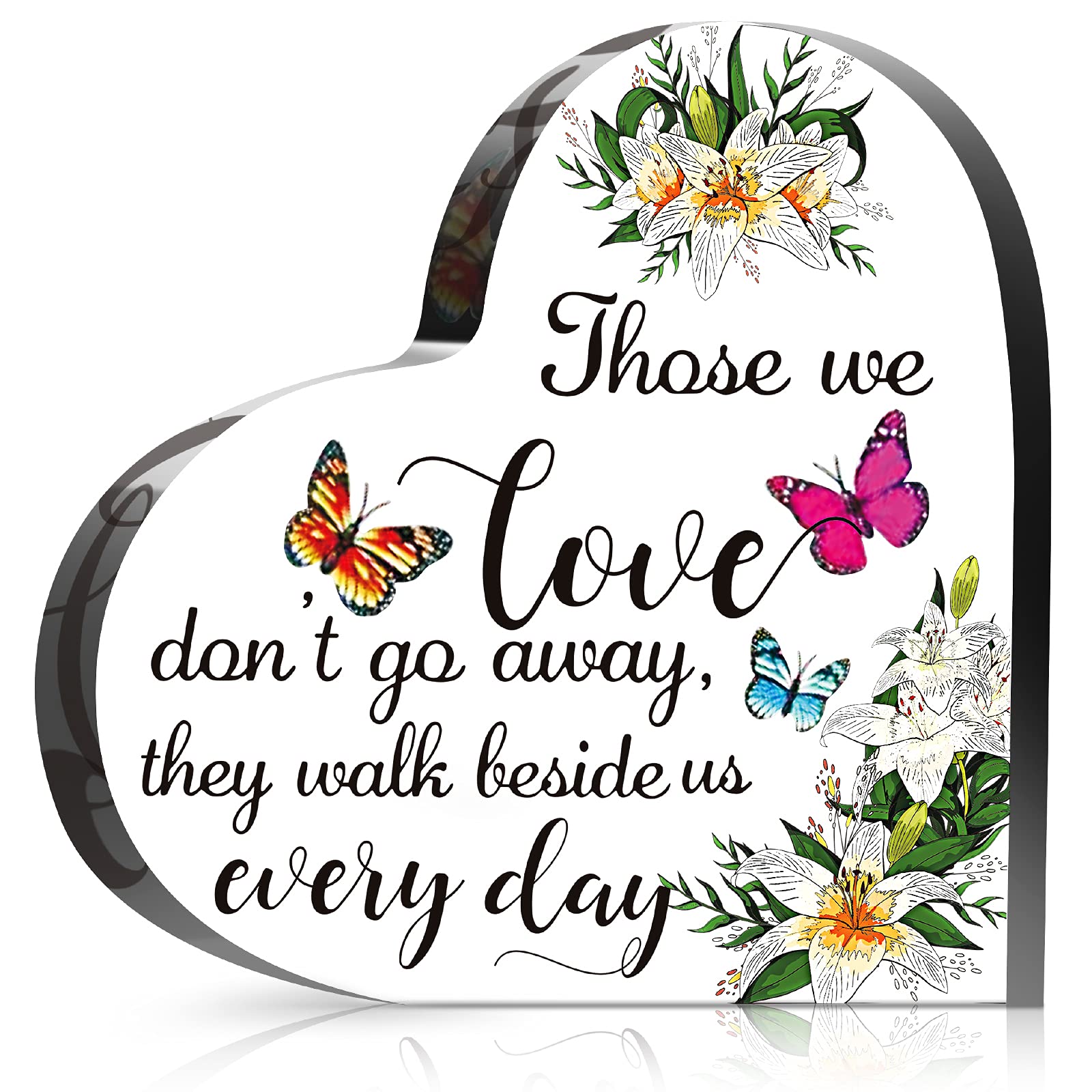Blulu Crystal Glass Heart Memorial Gift Memorial Bereavement Gift Sympathy Condolence Decorations Sympathy Table Decorations for