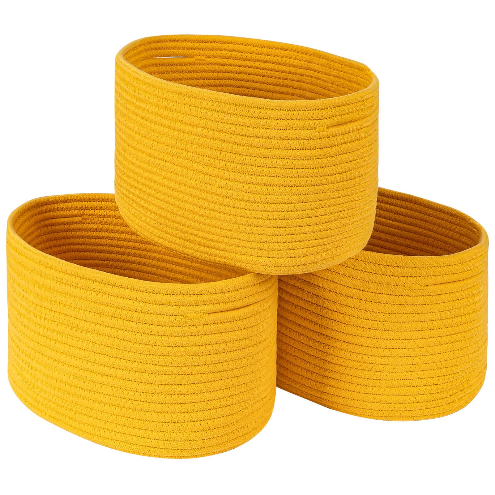 Cubesland Yellow Baskets For Shelves Storage/Organizing,Cube Shelf Closet Storage Baskets Bins Set 3,Long-Lasting &Skin-Friendly