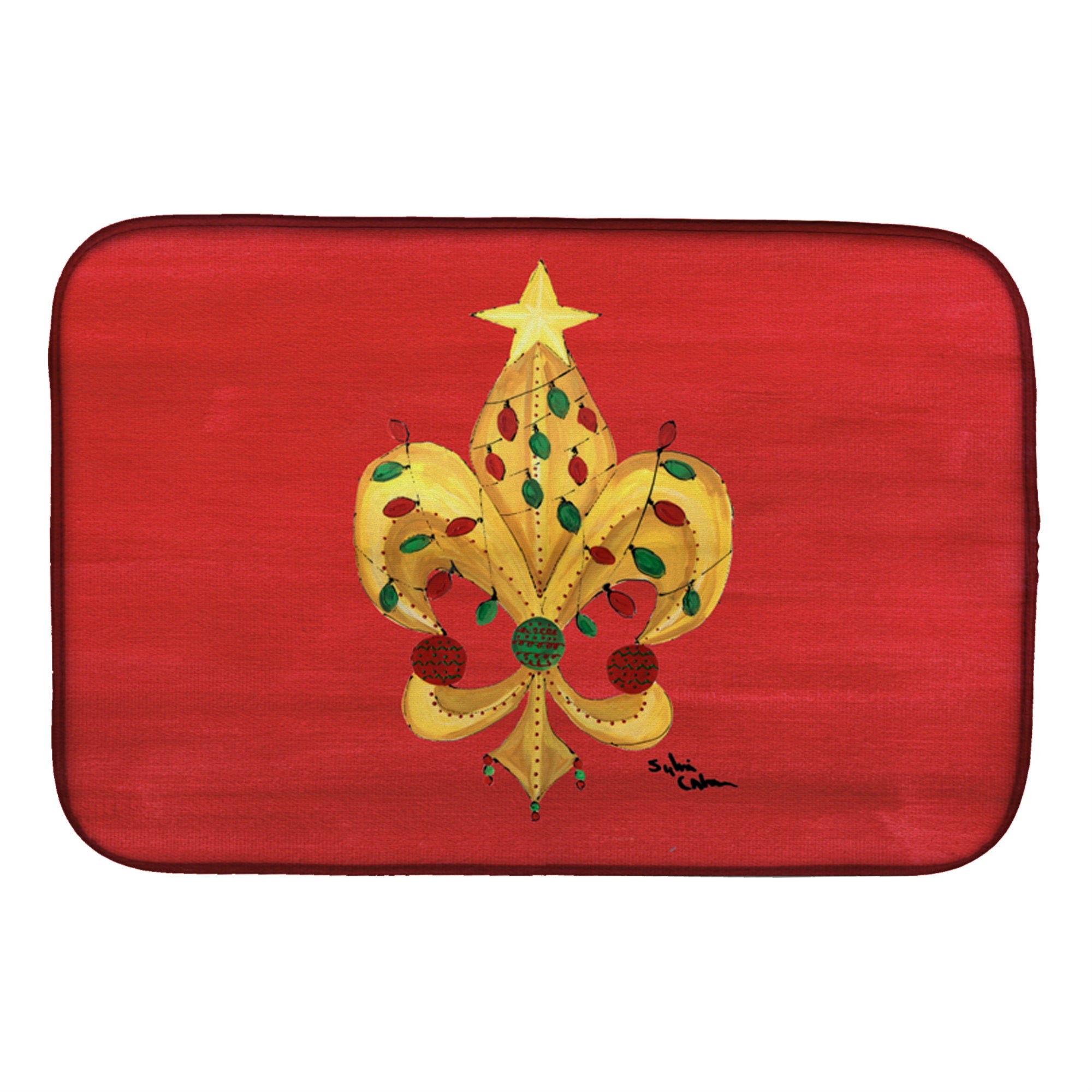 'Caroline'S Treasures Christmas Tree With Lights Dish Drying Mat, 14'''' X 21'''', Multicolor''