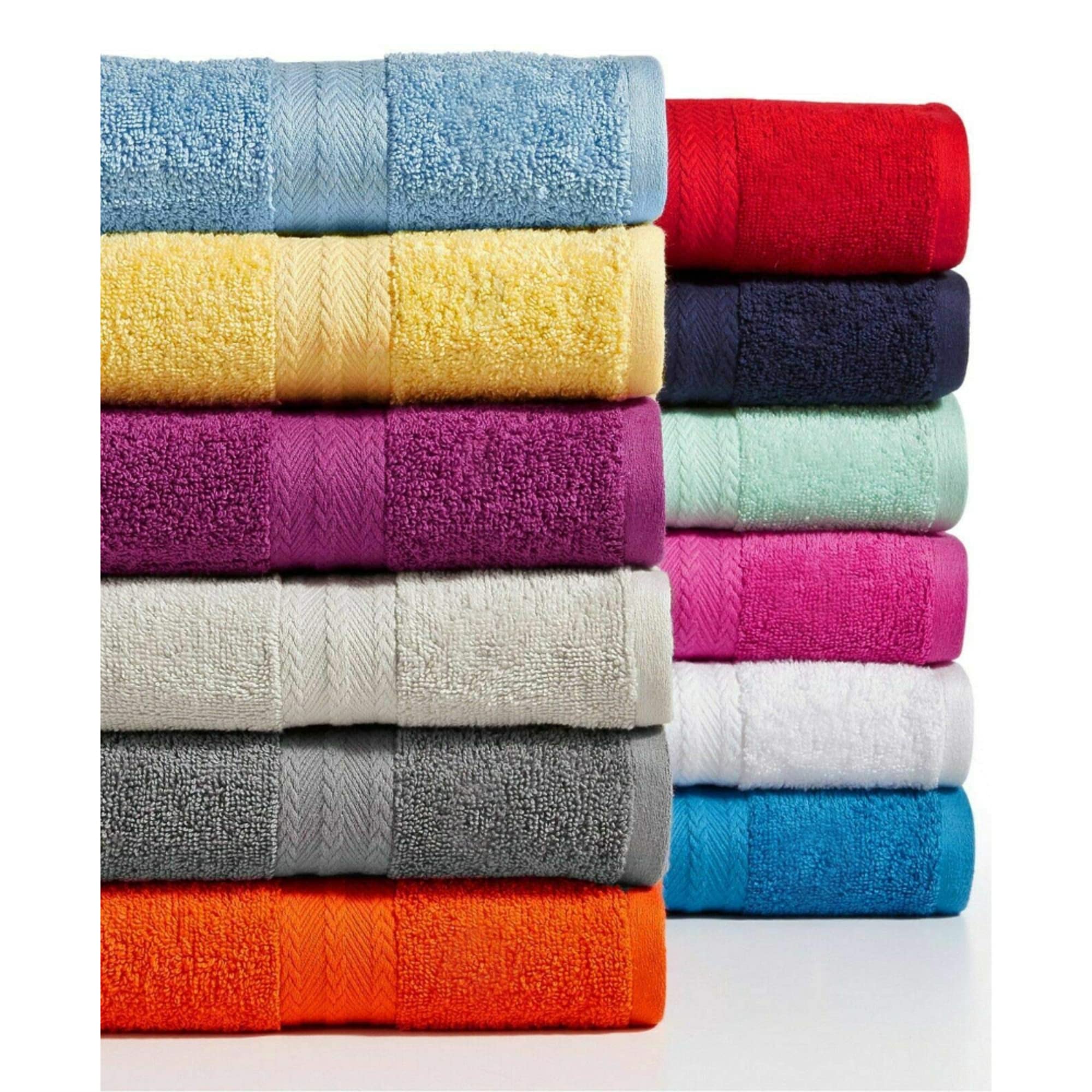 Tommy Hilfiger Modern American Solid Hand Towel, 16 X 26 Inches, 100% Cotton 574 Gsm (Mist Blue)